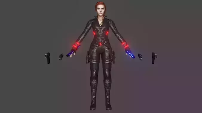 Black Widow Low-poly 3D model