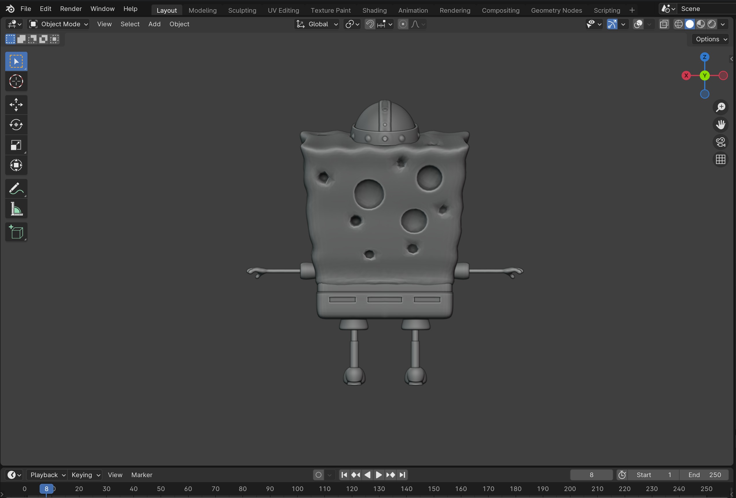 3D Rigged SpongeBob Model Low-poly 3D model_9