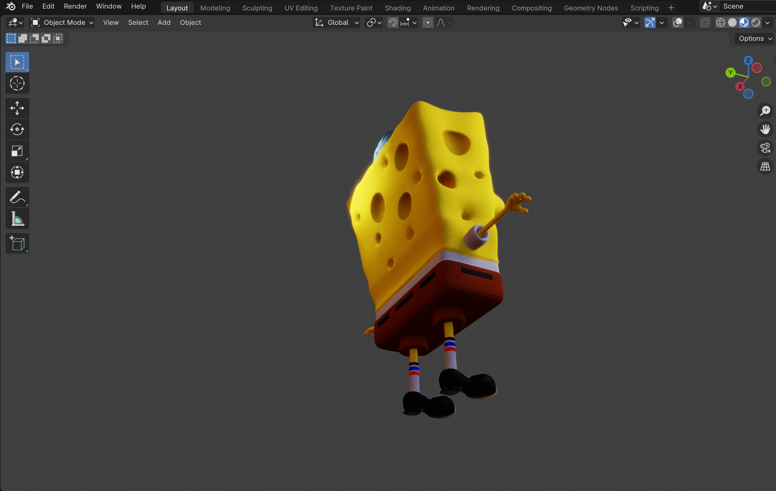 3D Rigged SpongeBob Model Low-poly 3D model_5