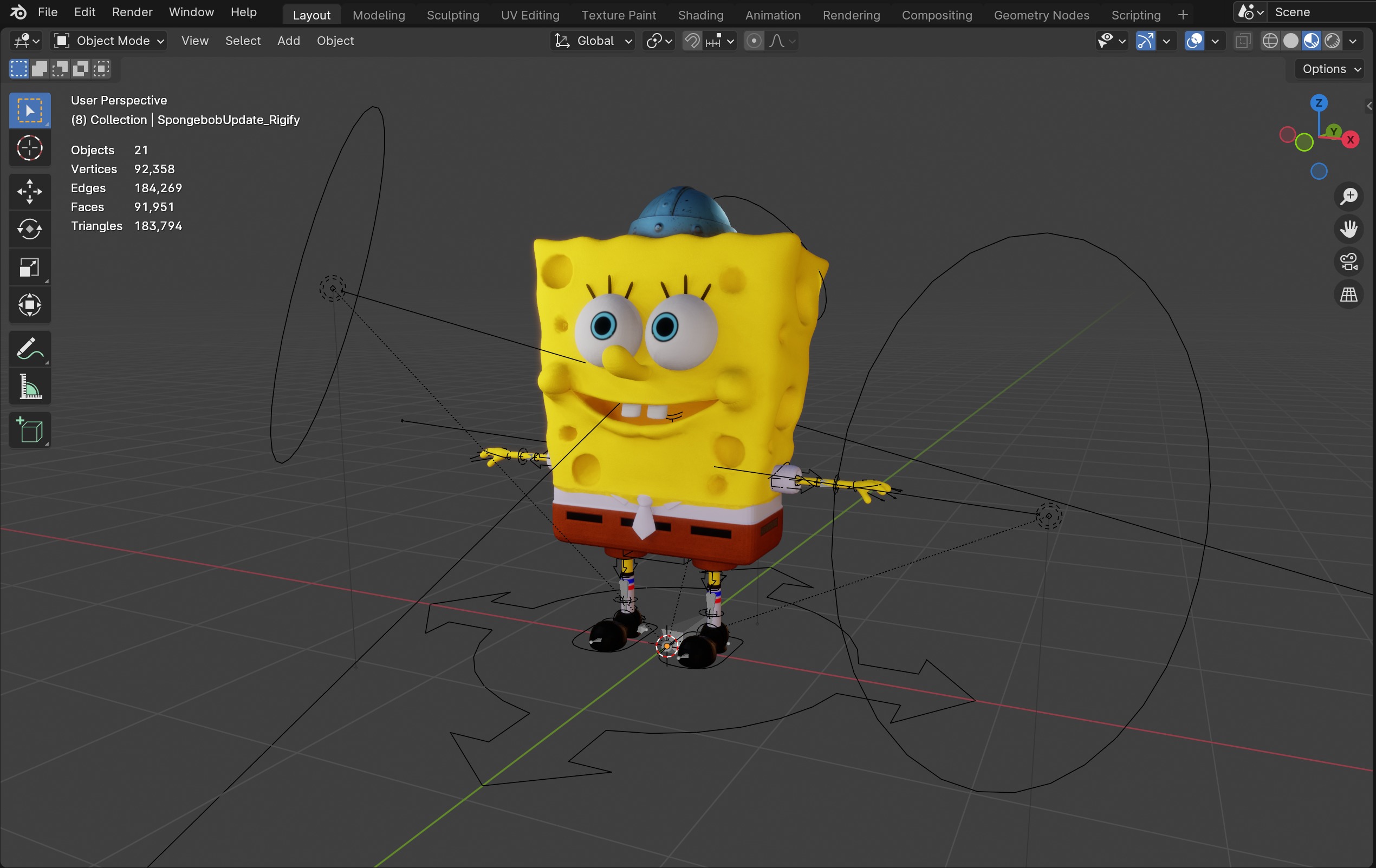 3D Rigged SpongeBob Model Low-poly 3D model_12