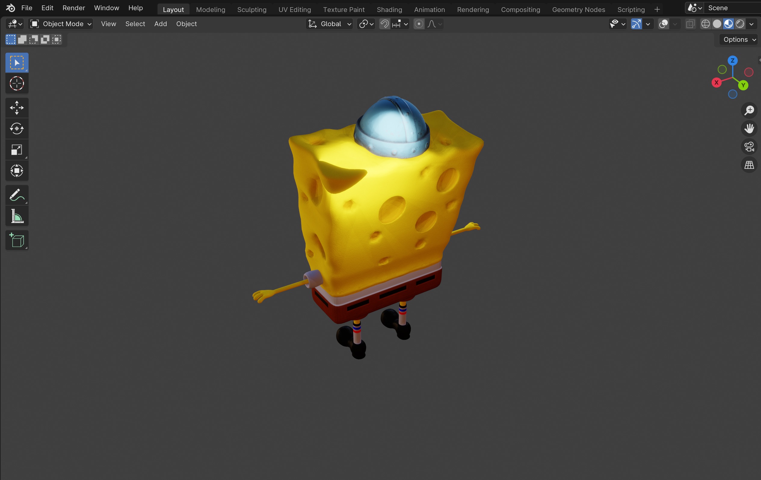 3D Rigged SpongeBob Model Low-poly 3D model_6