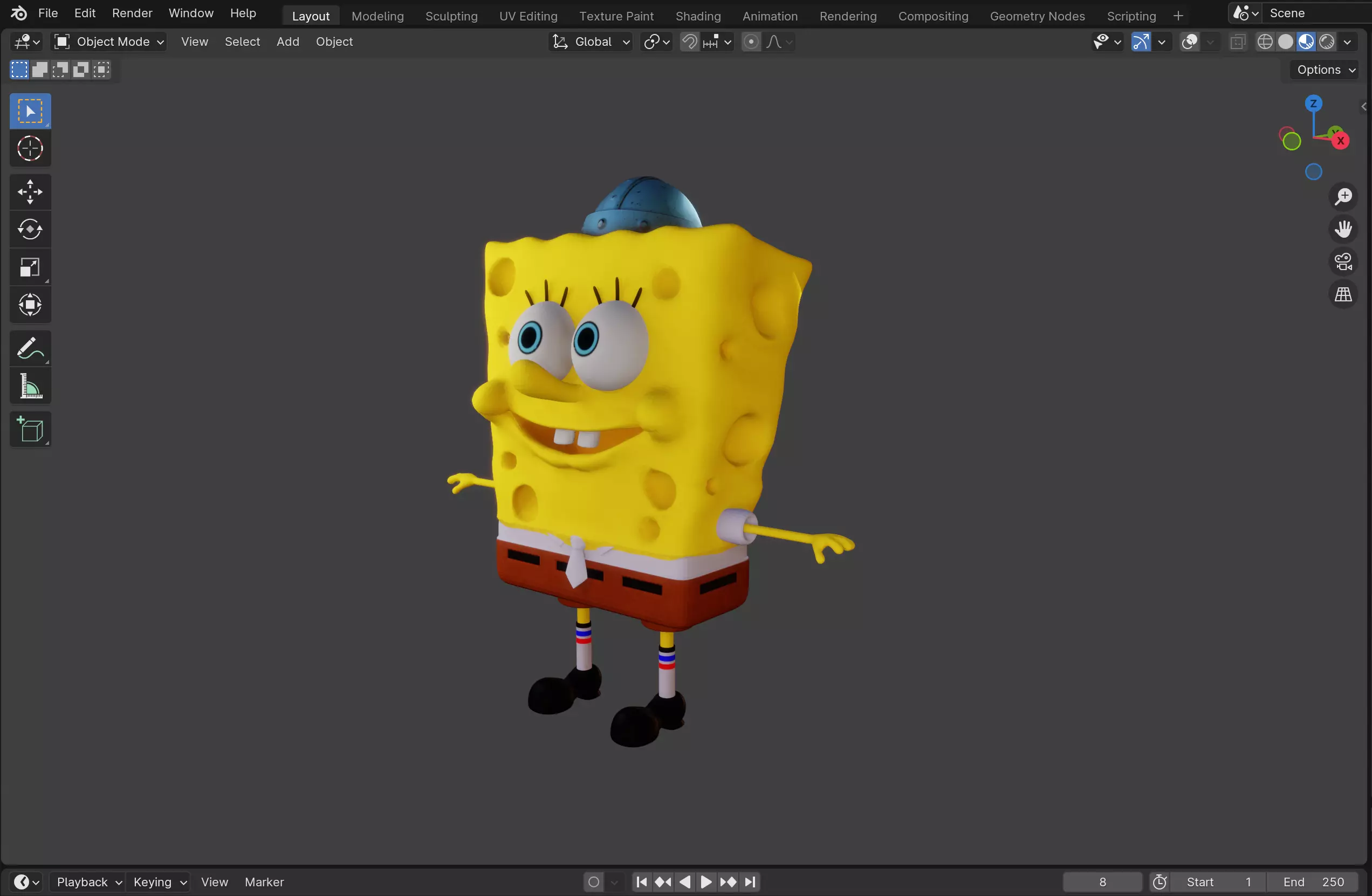 3D Rigged SpongeBob Model Low-poly 3D model_0
