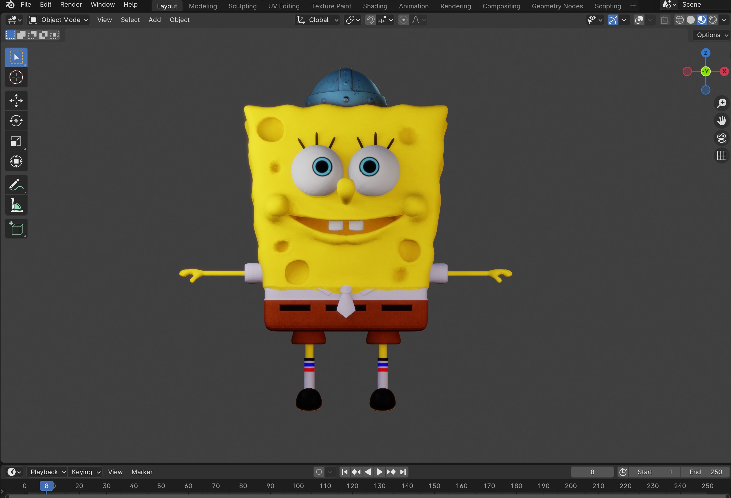3D Rigged SpongeBob Model Low-poly 3D model_4