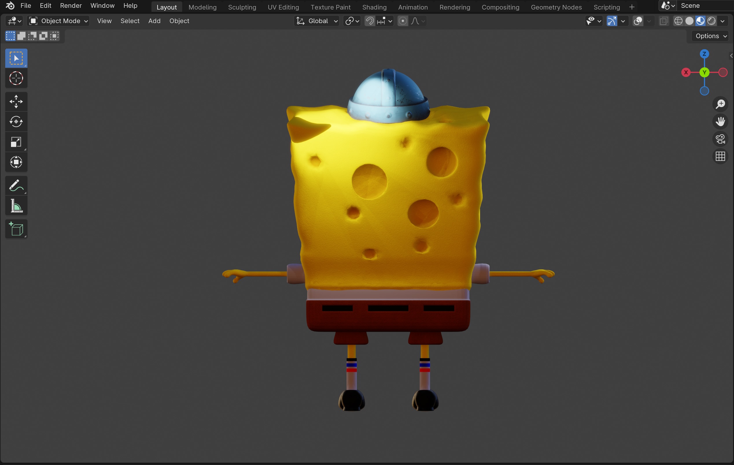3D Rigged SpongeBob Model Low-poly 3D model_2