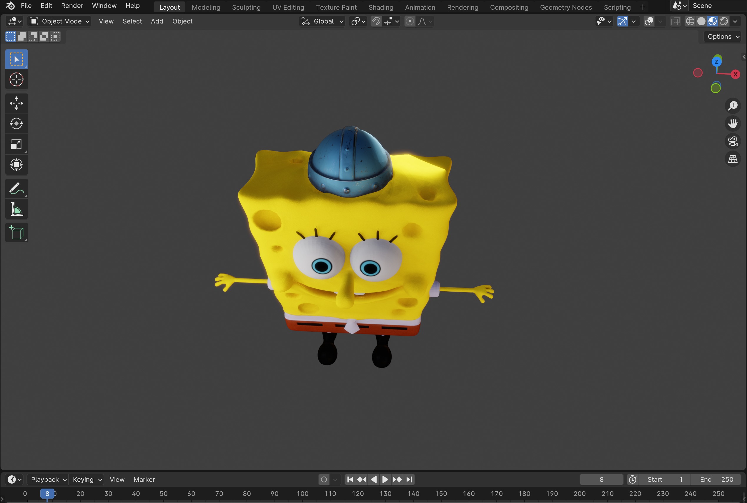 3D Rigged SpongeBob Model Low-poly 3D model_8