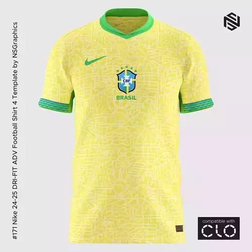 Nike 24-25 DRI-FIT ADV Football Shirt 4 Template for CLO 3D