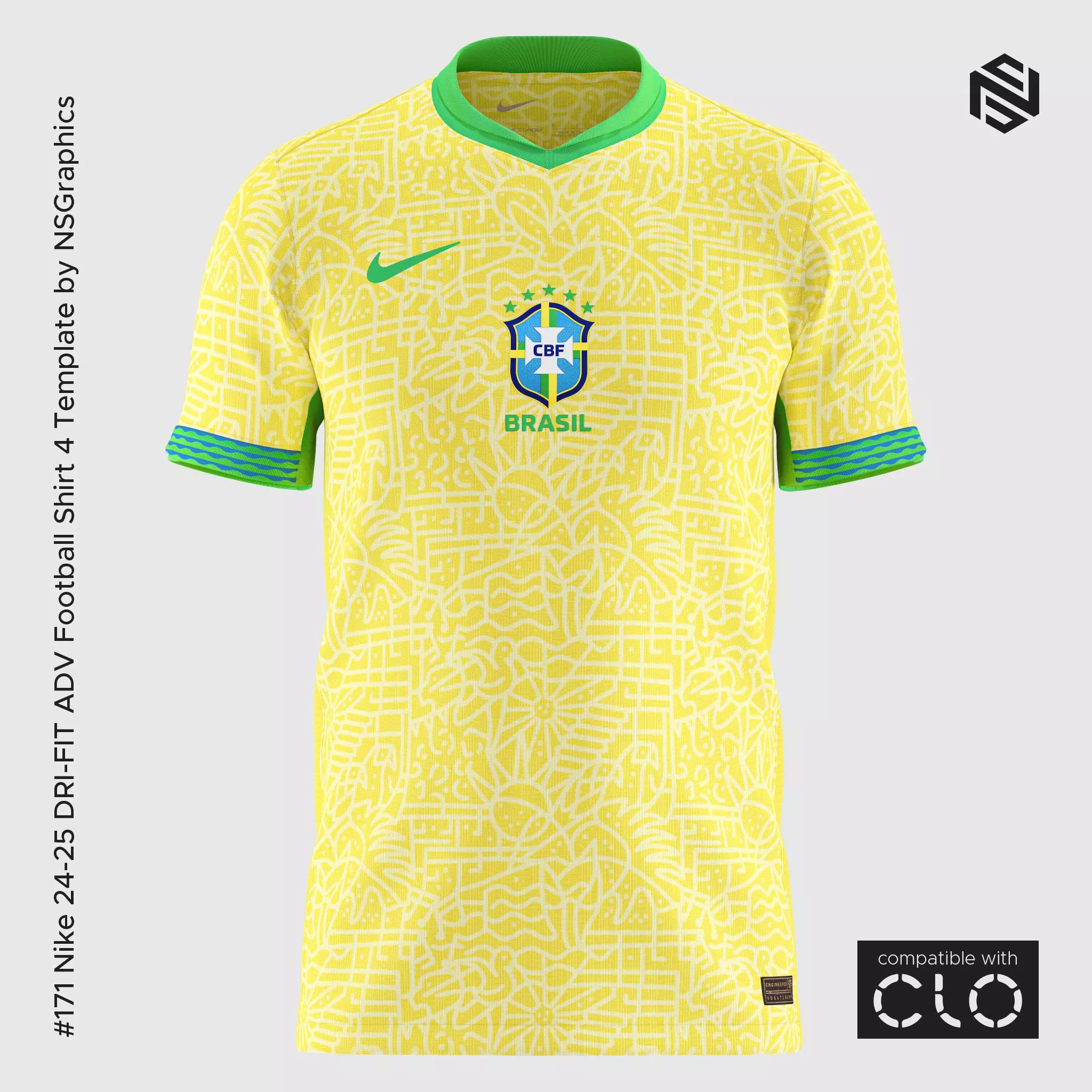 Nike 24-25 DRI-FIT ADV Football Shirt 4 Template for CLO 3D 3D model