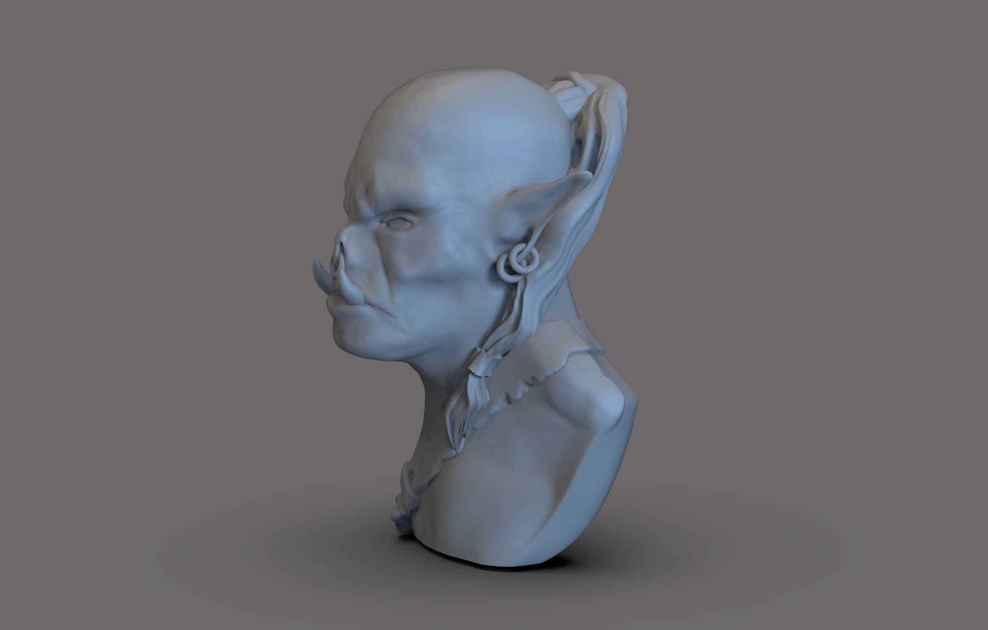 Orc Bust 3D print model_4