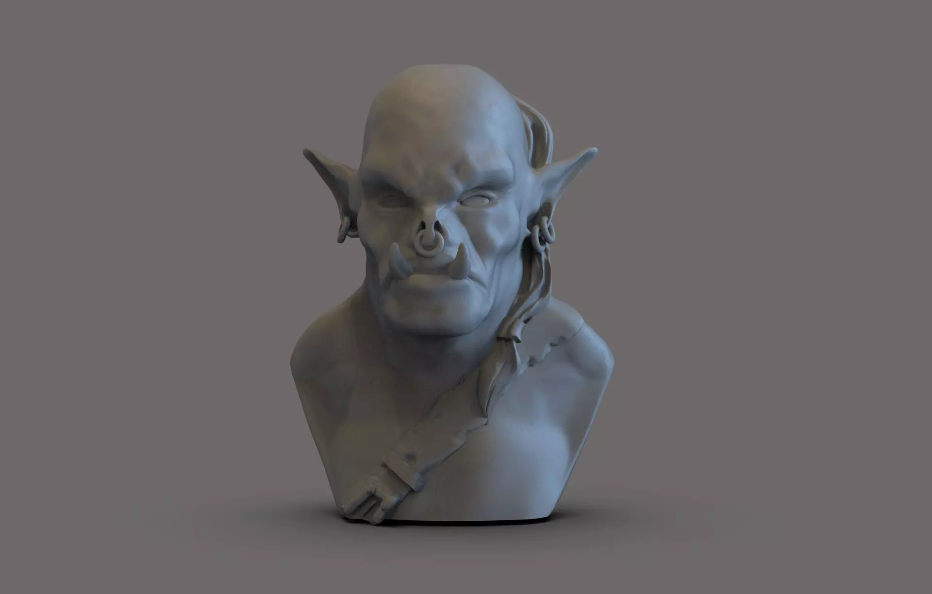 Orc Bust 3D print model_0