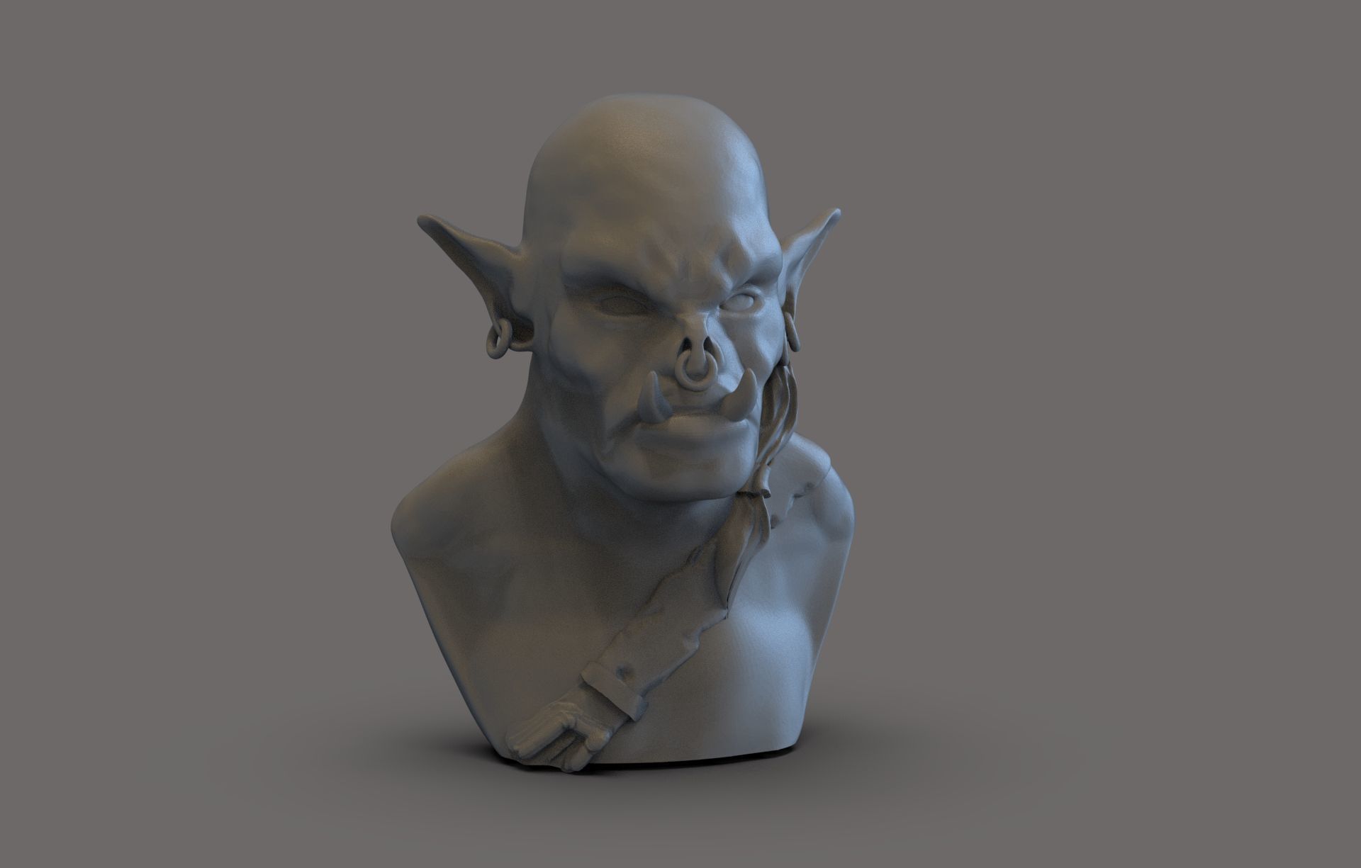 Orc Bust 3D print model_3