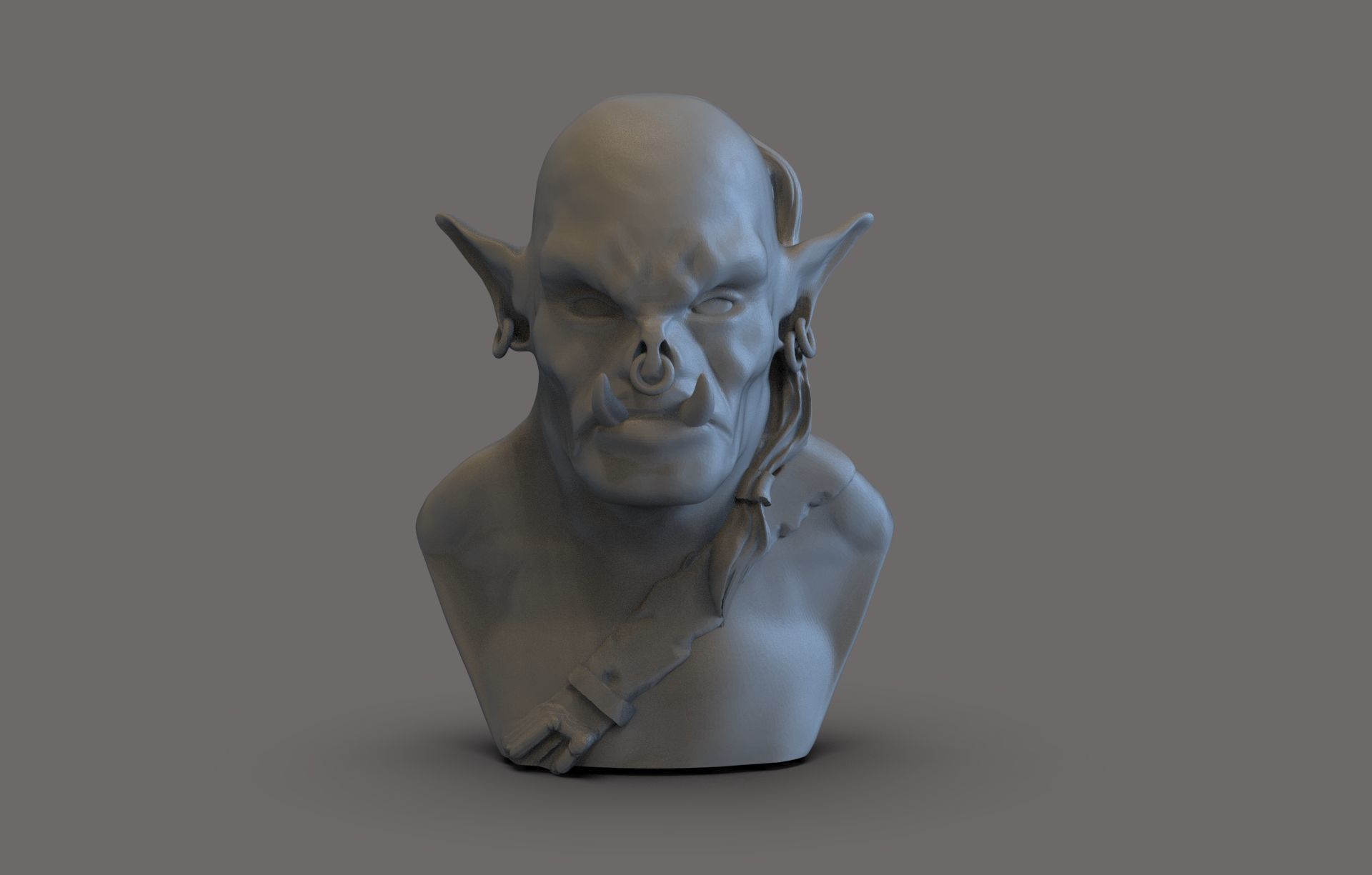 Orc Bust 3D print model_2