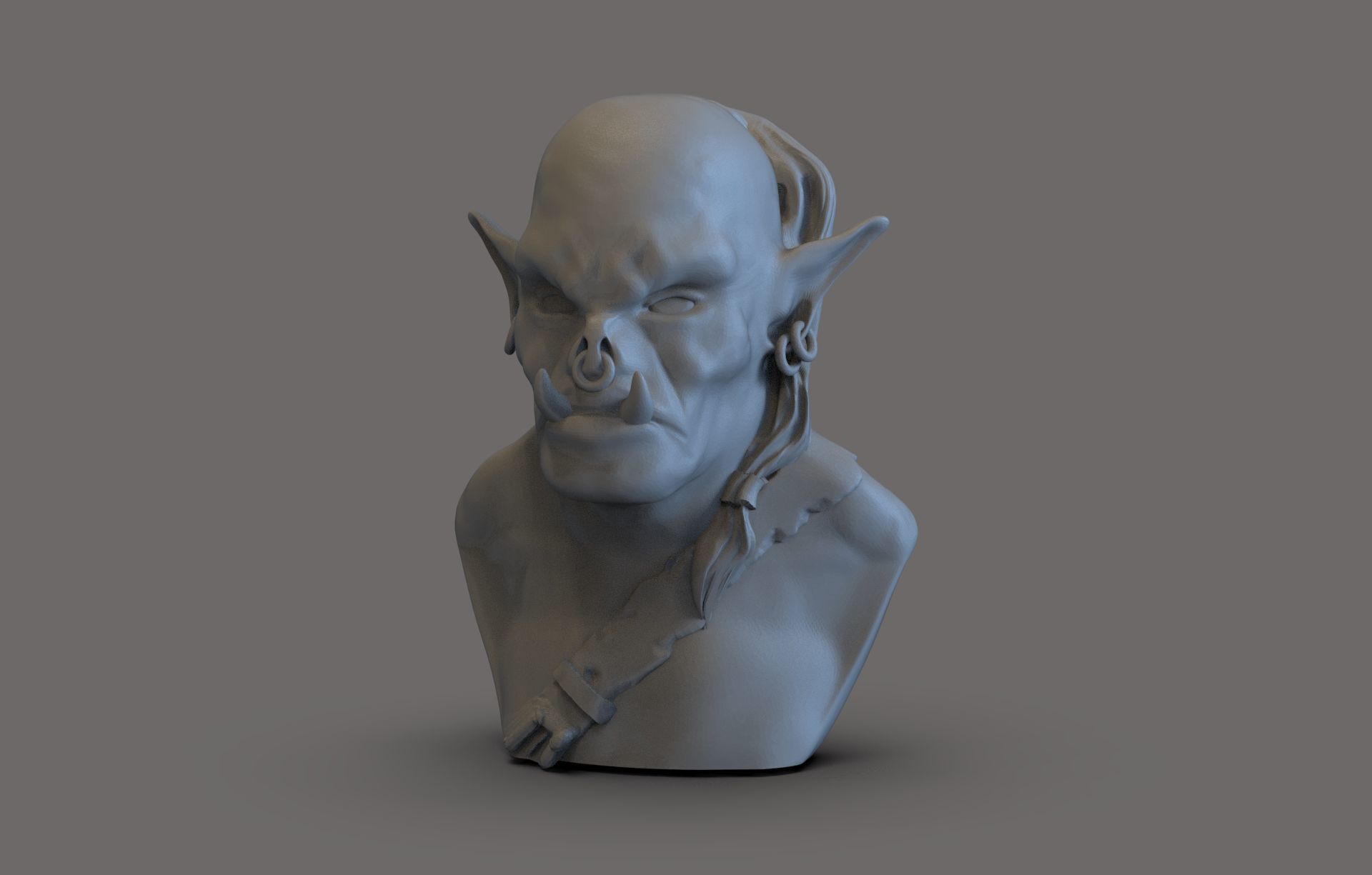 Orc Bust 3D print model_1