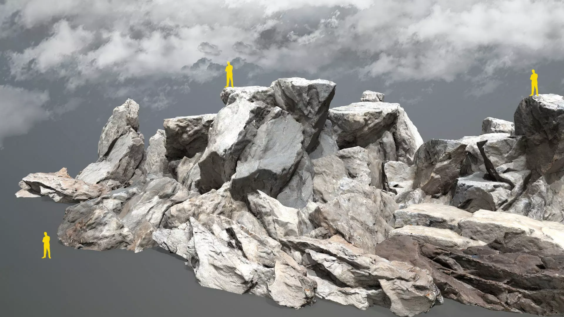 white rocks Low-poly 3D model_0