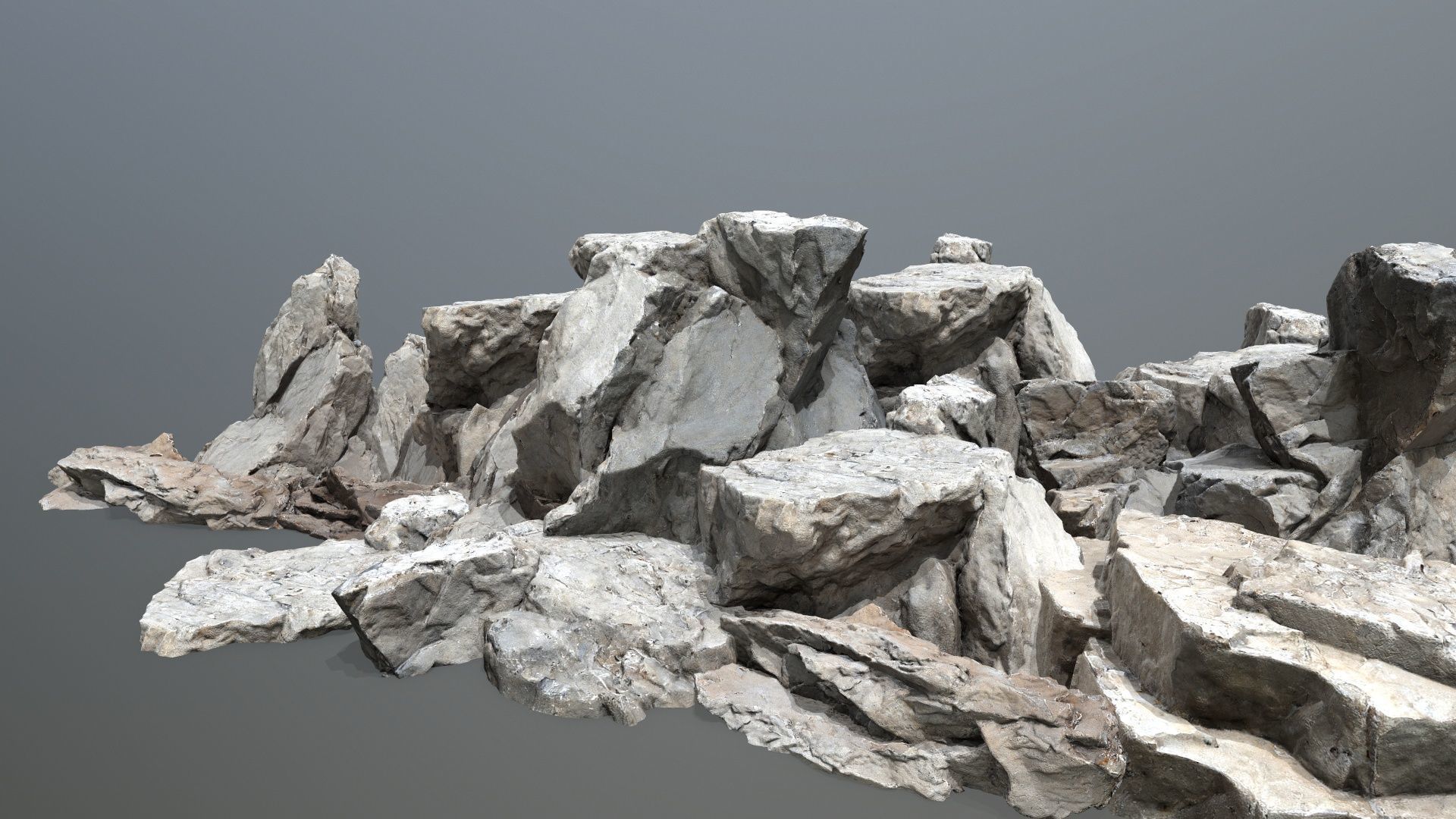 white rocks Low-poly 3D model_1