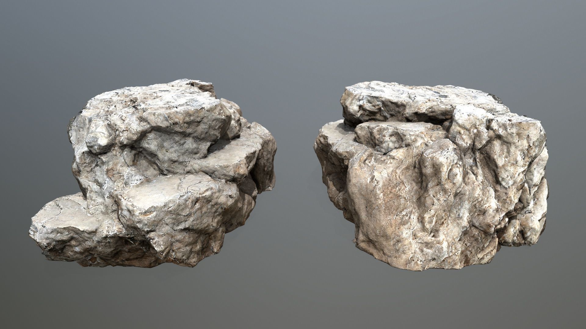 white rocks Low-poly 3D model_4