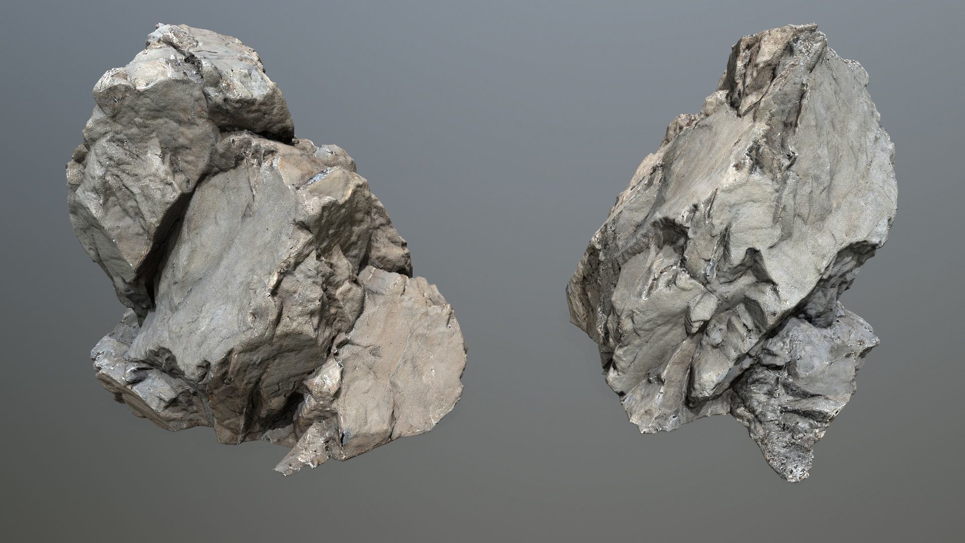 white rocks Low-poly 3D model_6