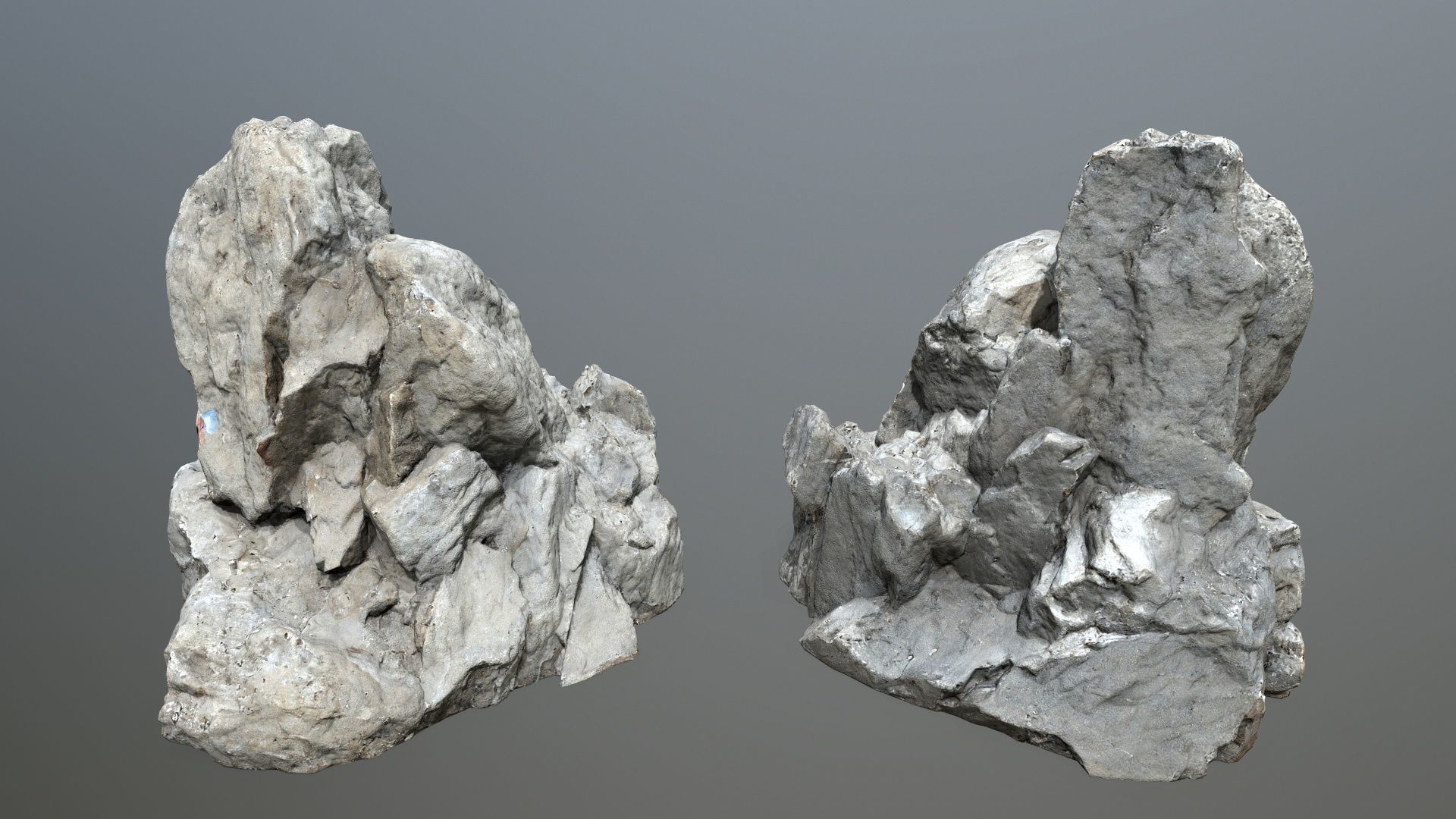 white rocks Low-poly 3D model_9