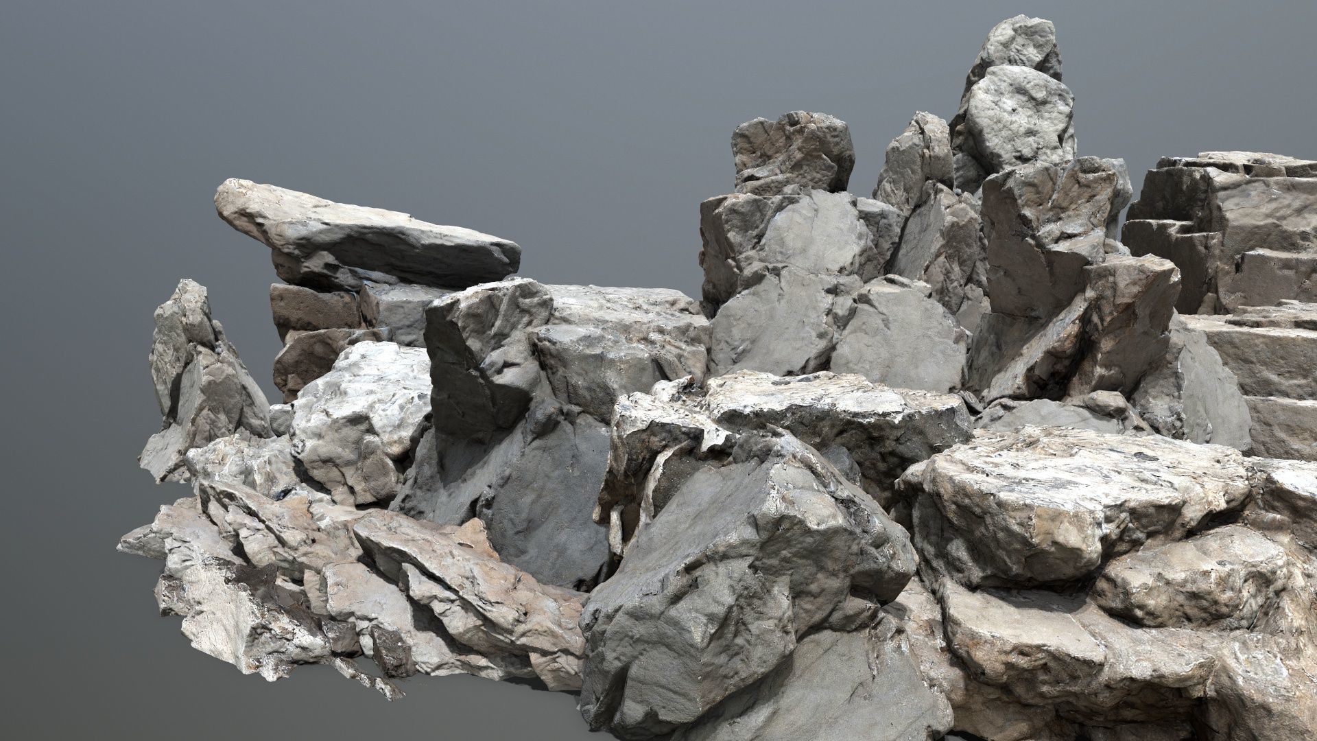 white rocks Low-poly 3D model_2