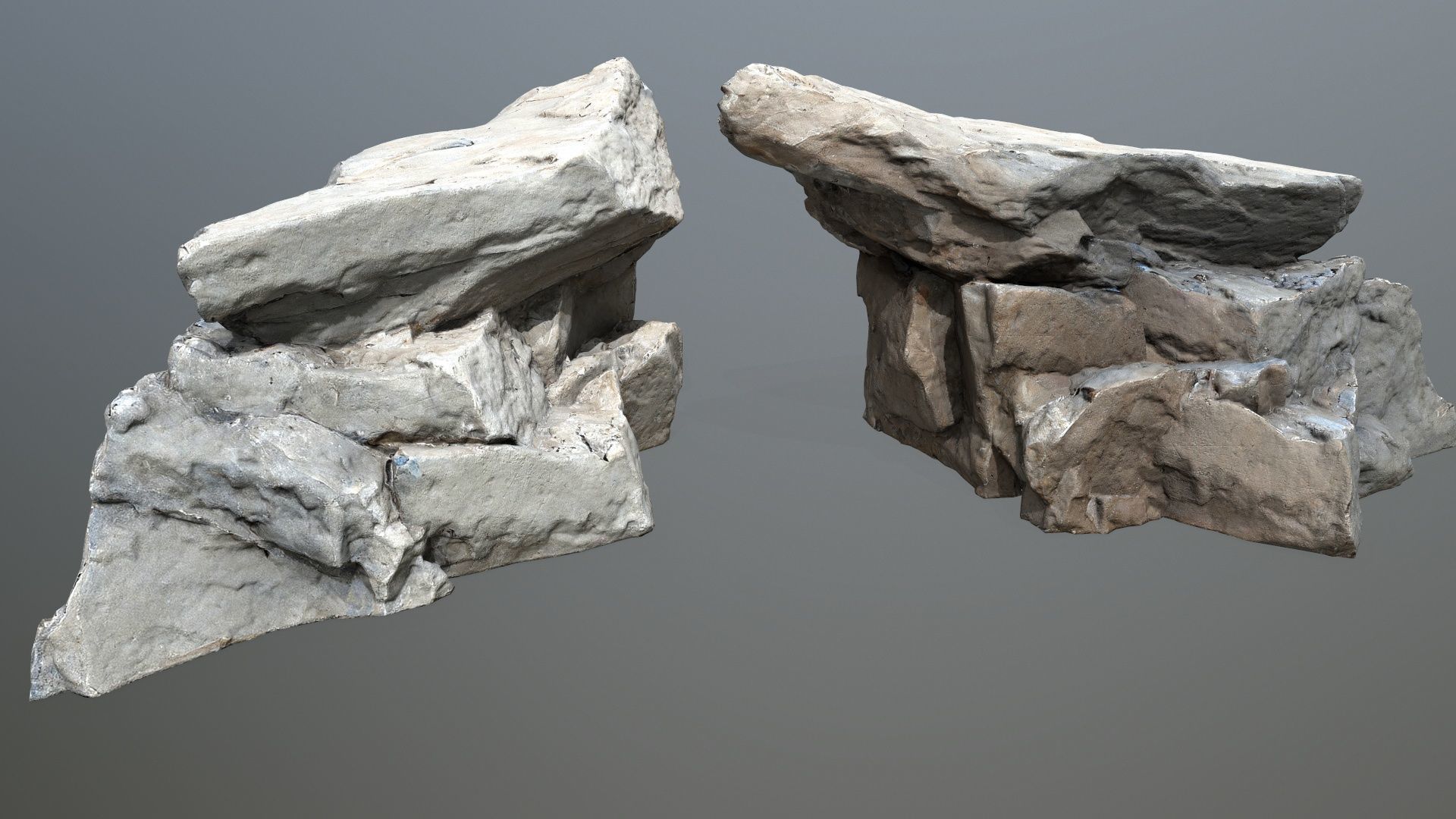 white rocks Low-poly 3D model_11