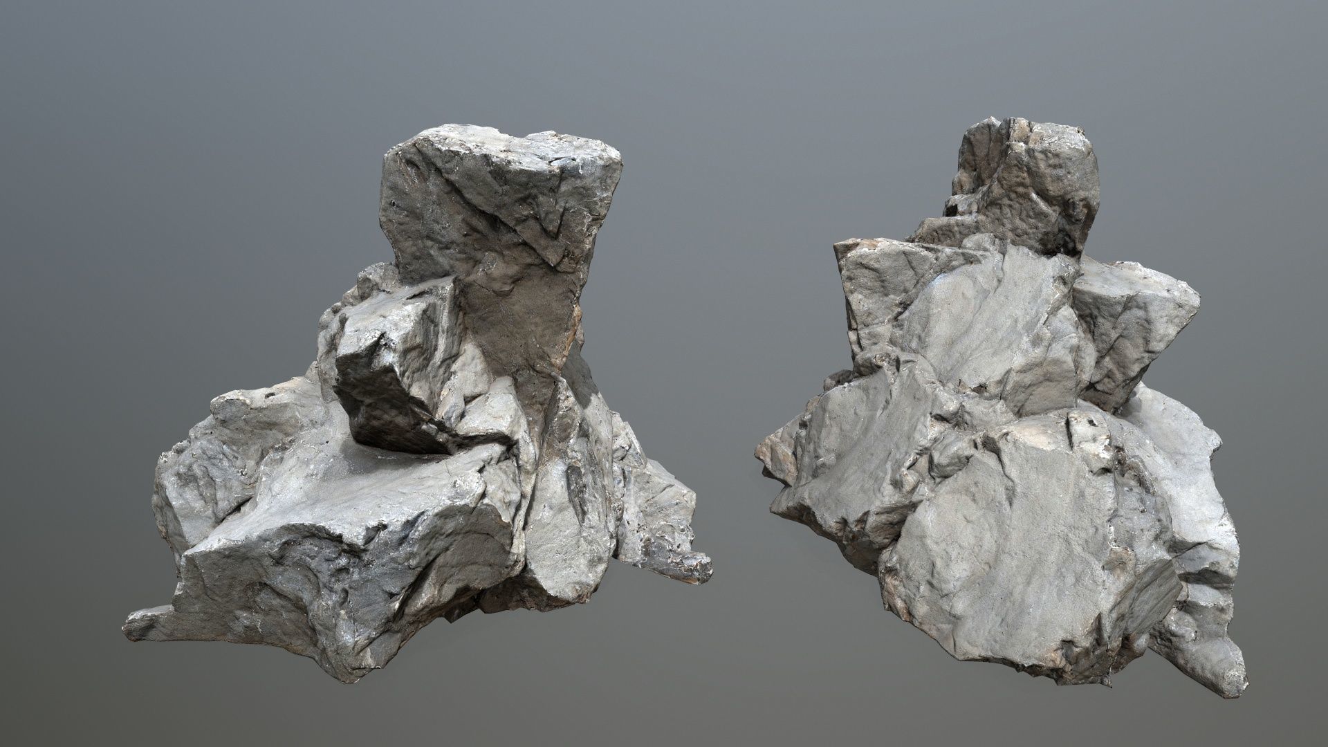 white rocks Low-poly 3D model_8