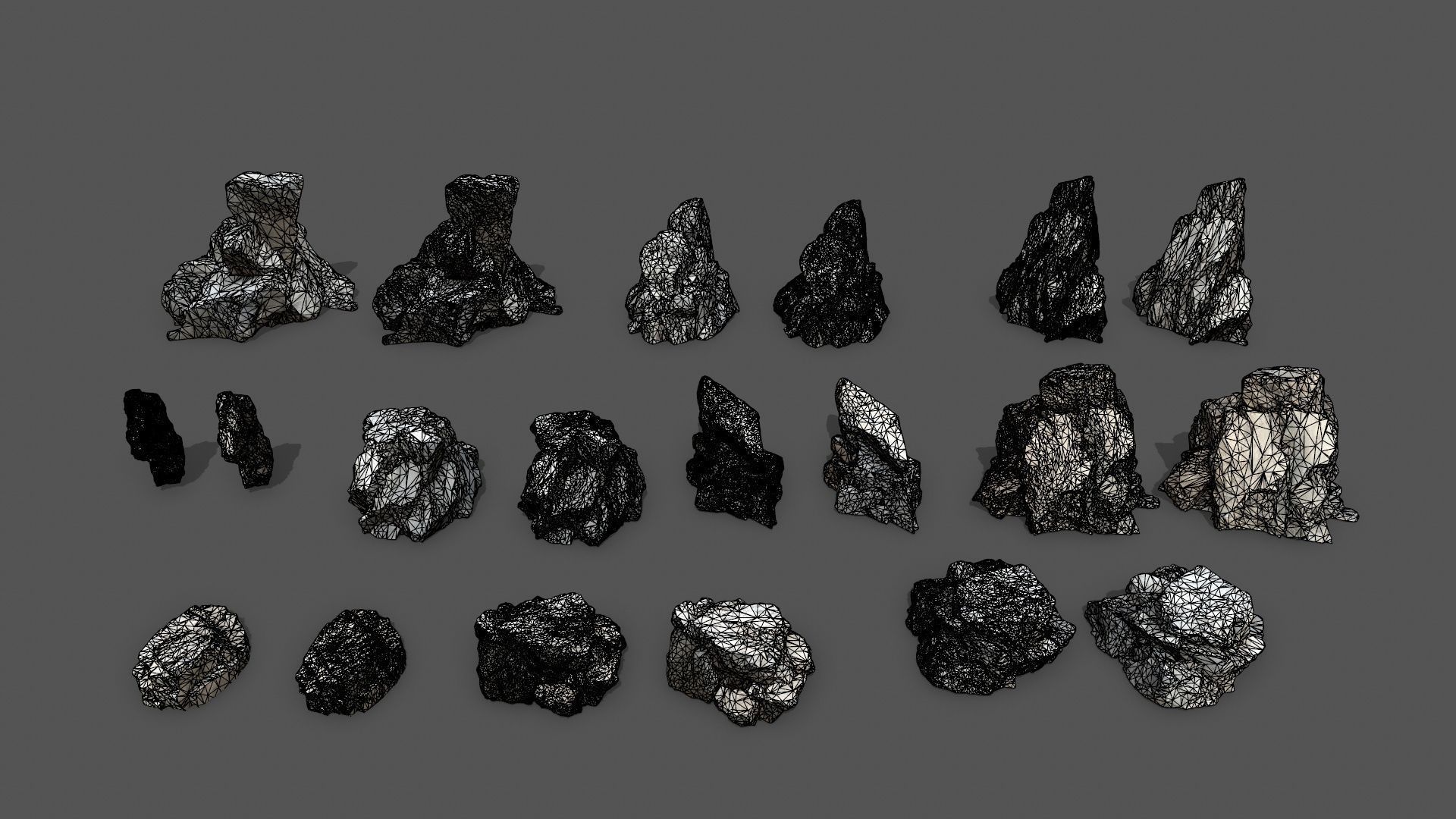 white rocks Low-poly 3D model_25