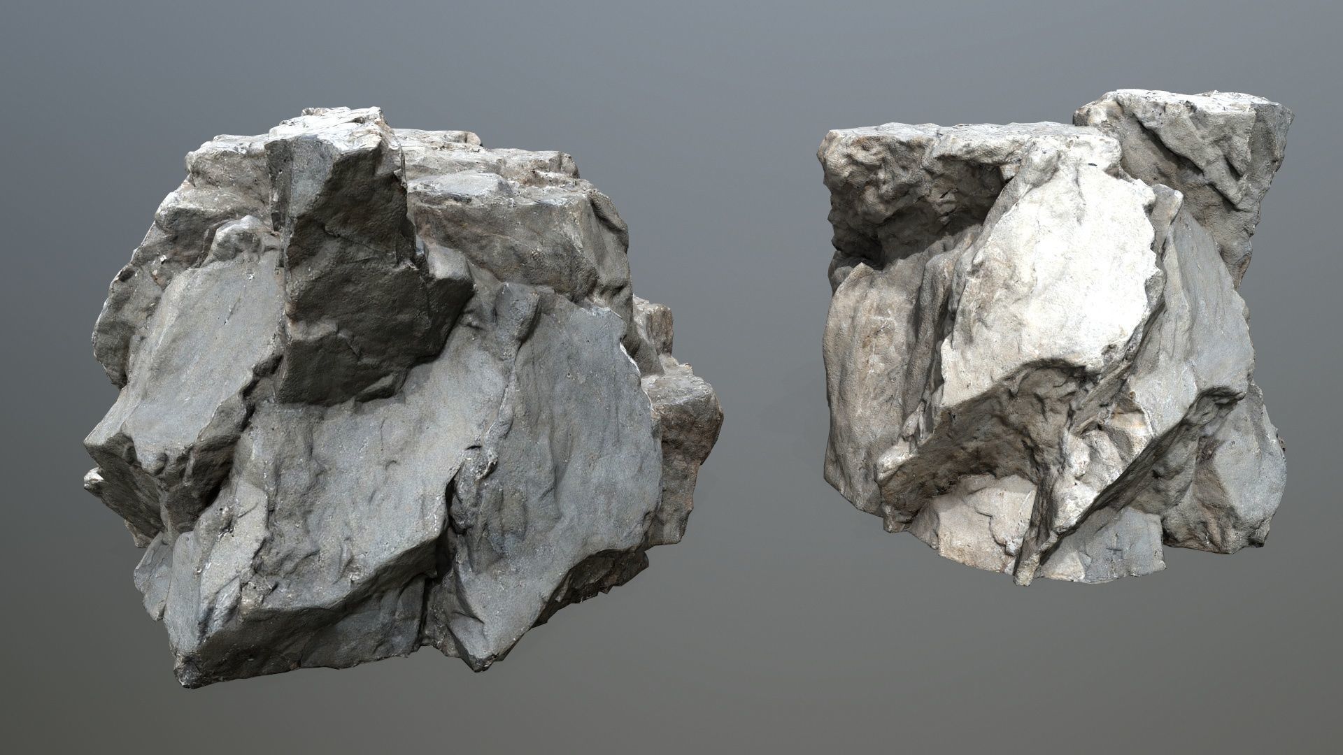 white rocks Low-poly 3D model_5