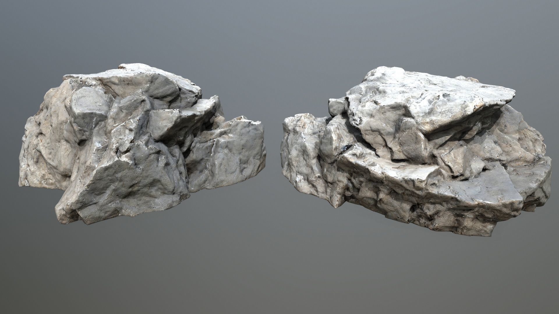 white rocks Low-poly 3D model_10