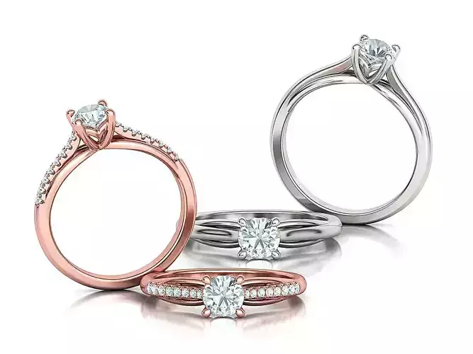 5mm stone Petite Solitaire Rings Collection Half Carat Gem 
