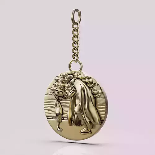 One piece key holder printable 3d  jewelry model