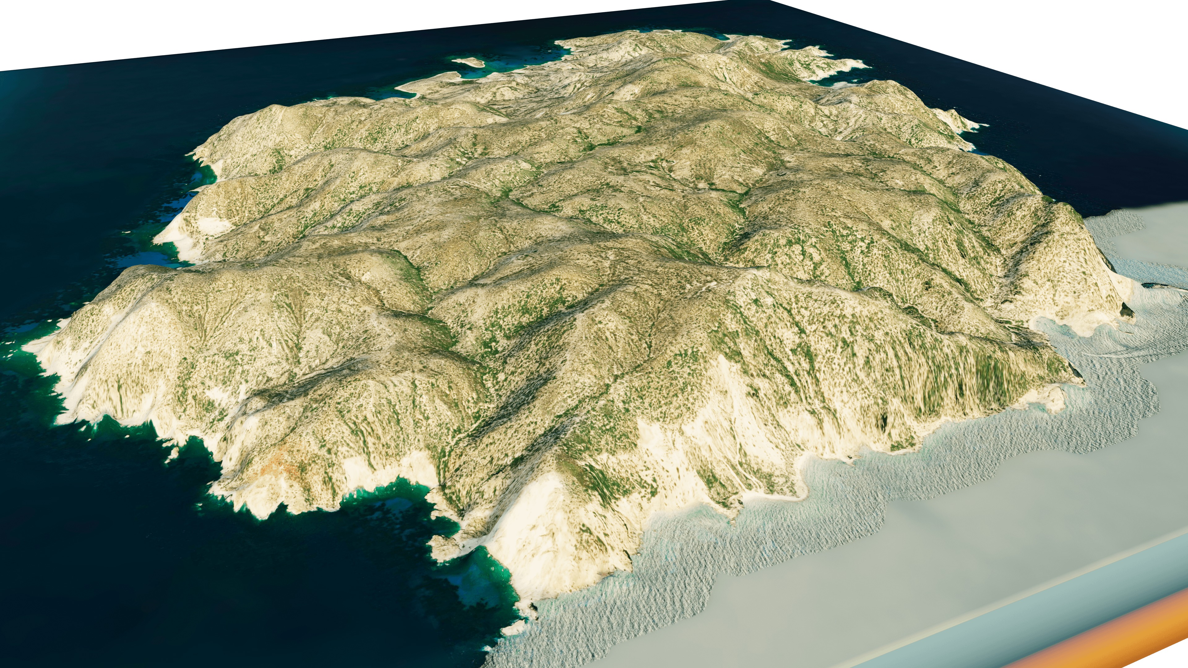poliegos island 3d model terrain Low-poly 3D model_5