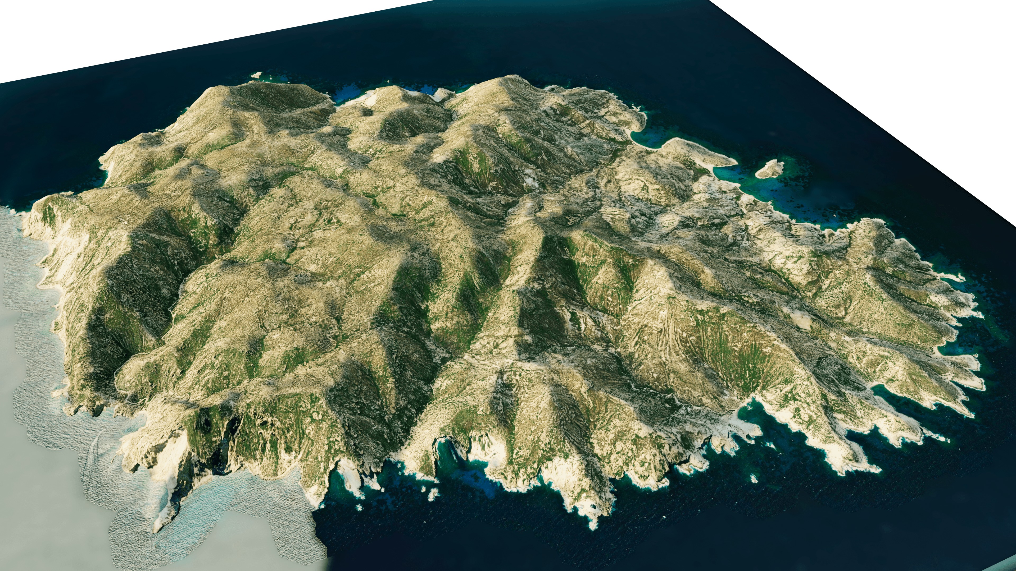 poliegos island 3d model terrain Low-poly 3D model_1