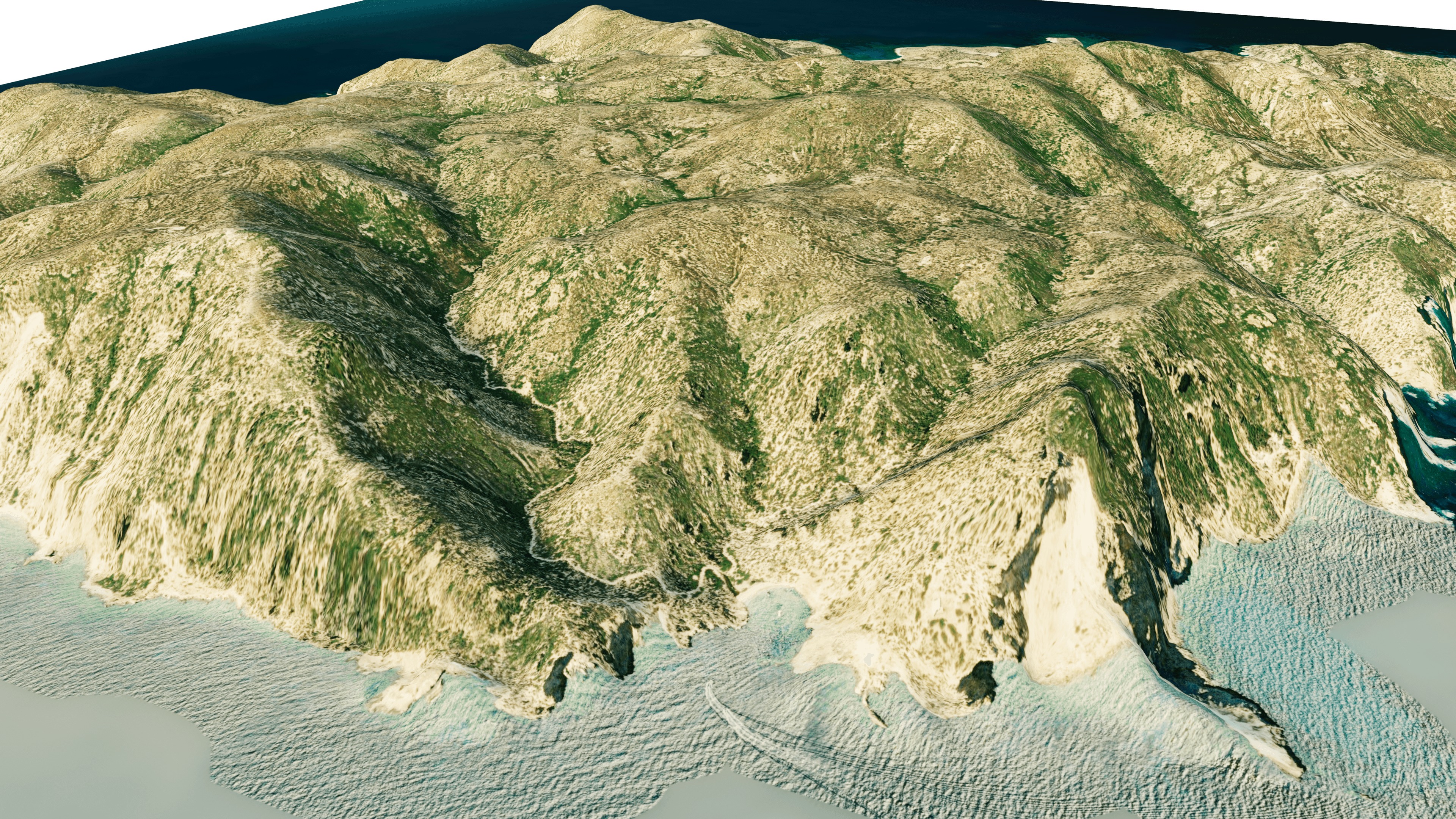poliegos island 3d model terrain Low-poly 3D model_3