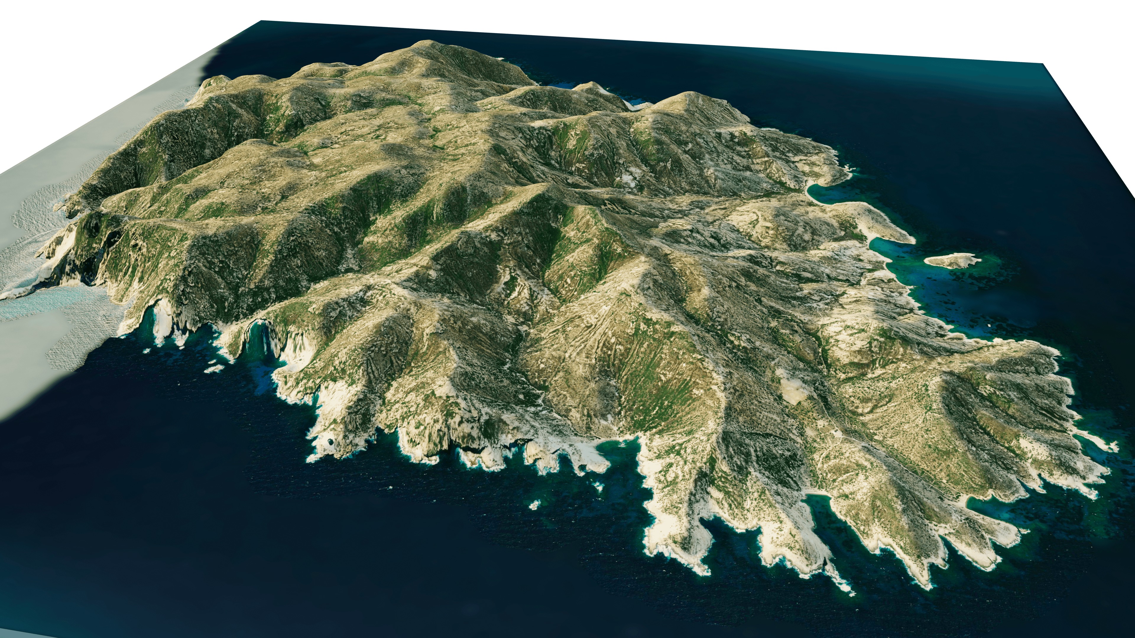 poliegos island 3d model terrain Low-poly 3D model_6