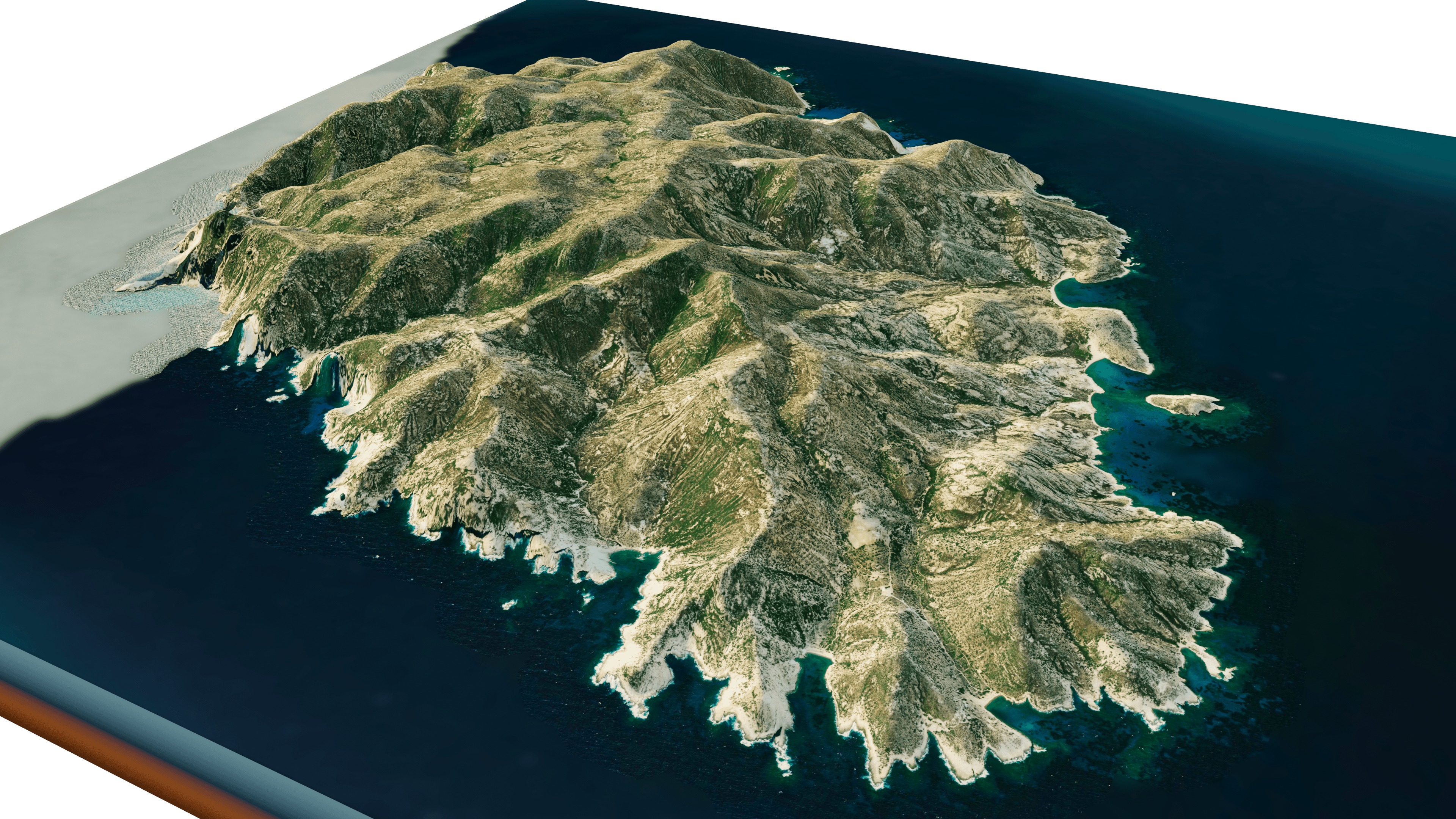 poliegos island 3d model terrain Low-poly 3D model_7