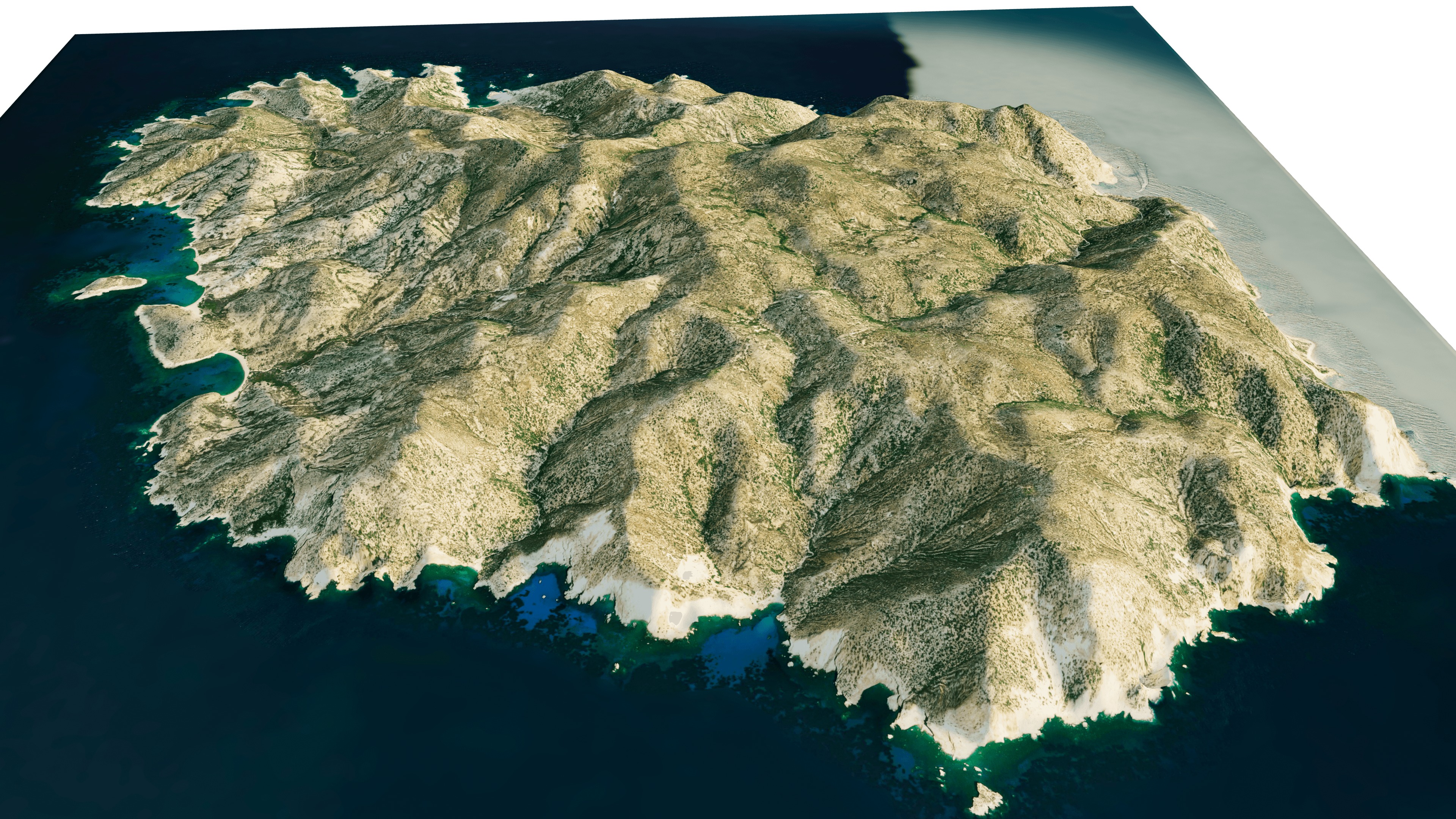 poliegos island 3d model terrain Low-poly 3D model_10