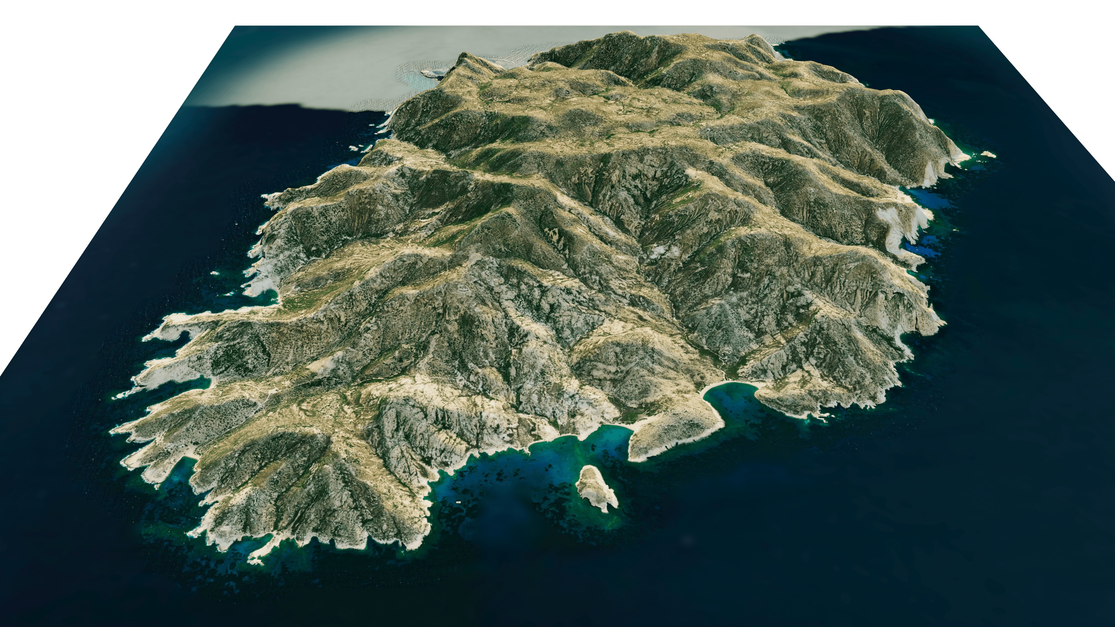 poliegos island 3d model terrain Low-poly 3D model_8