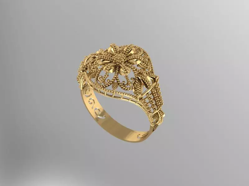 Gold Ring 14 3D print model_0