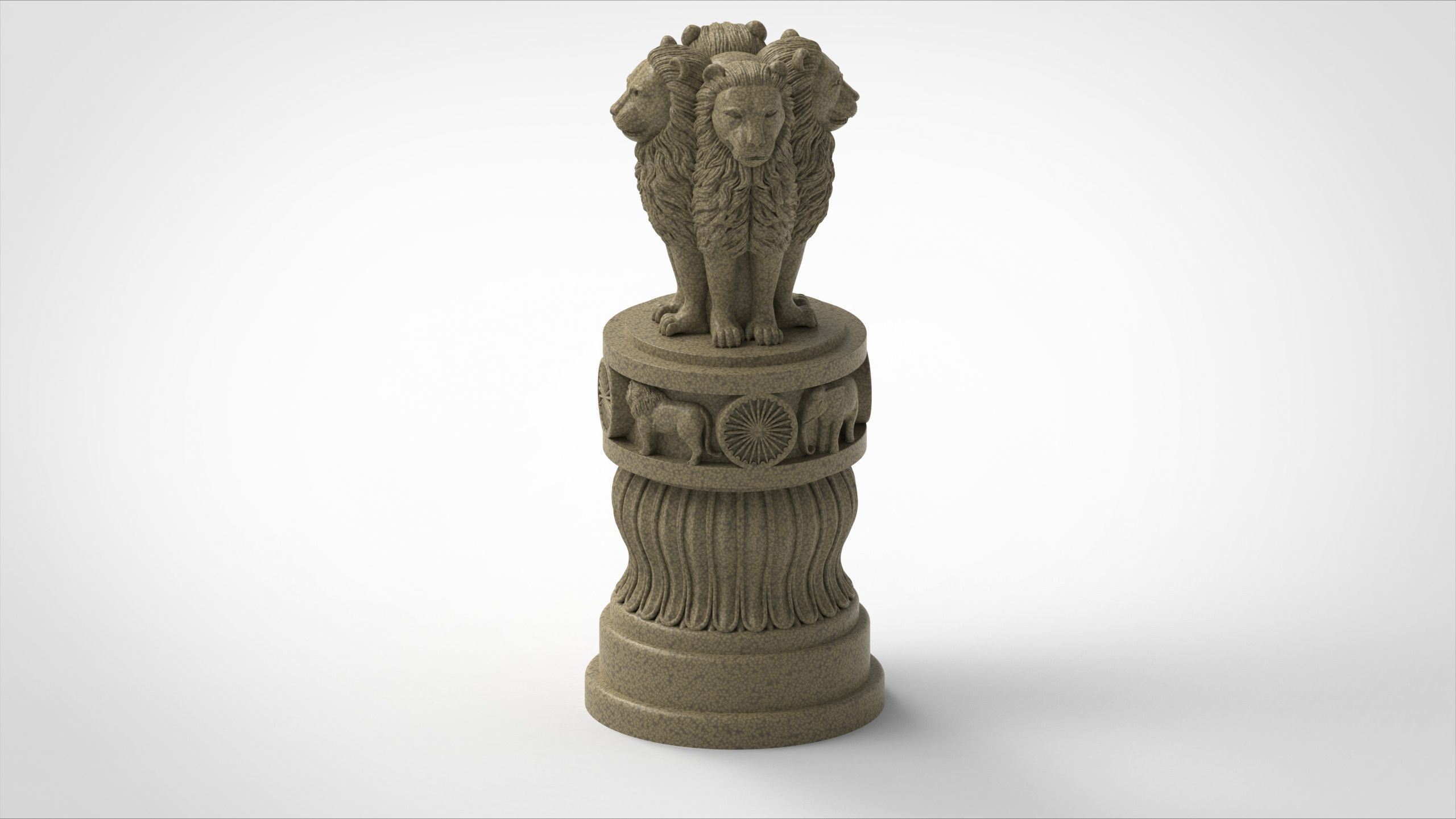 ashoka pillar 3dm printable  3D print model_2