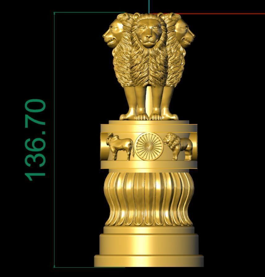 ashoka pillar 3dm printable  3D print model_3