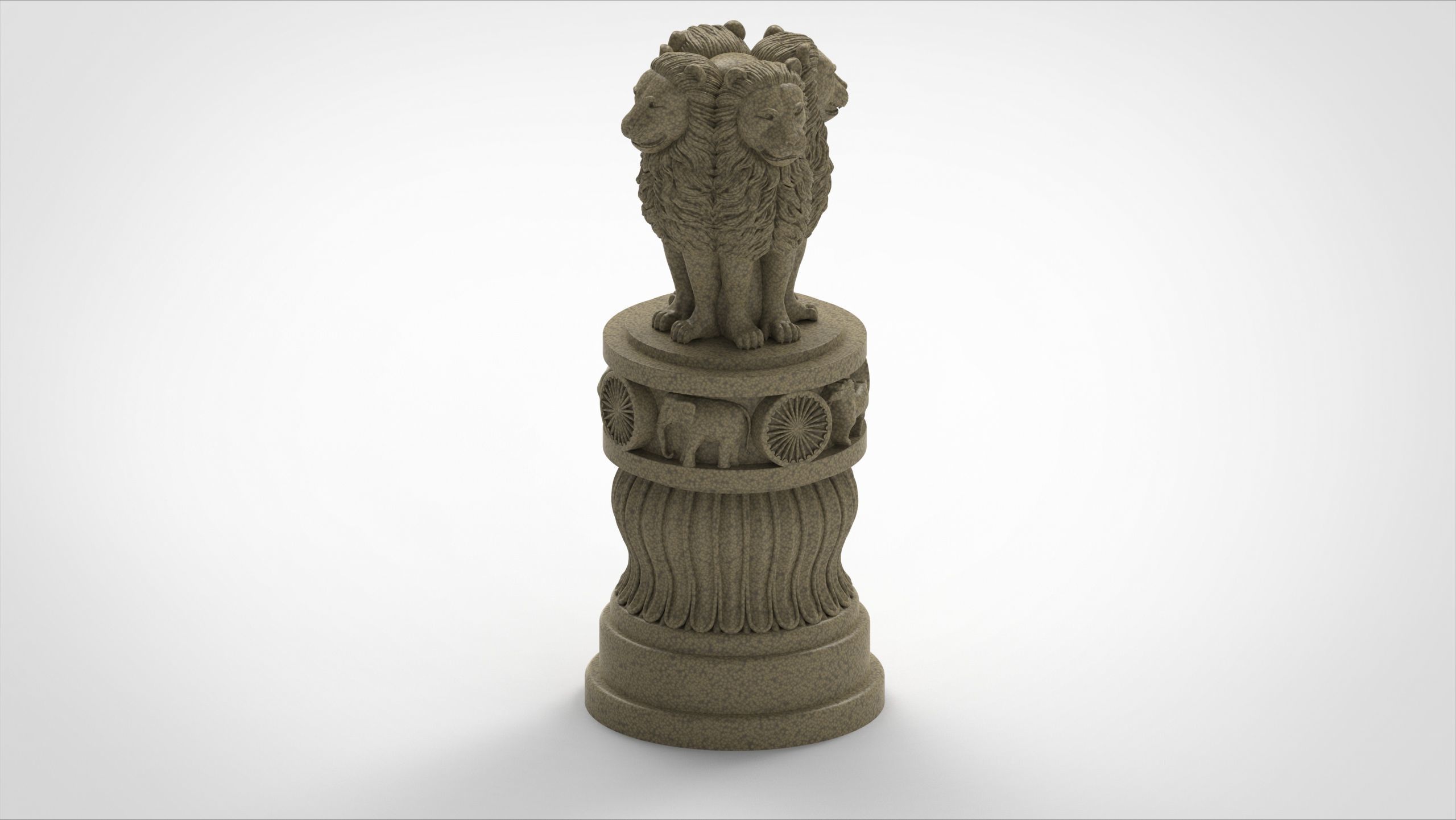 ashoka pillar 3dm printable  3D print model_4