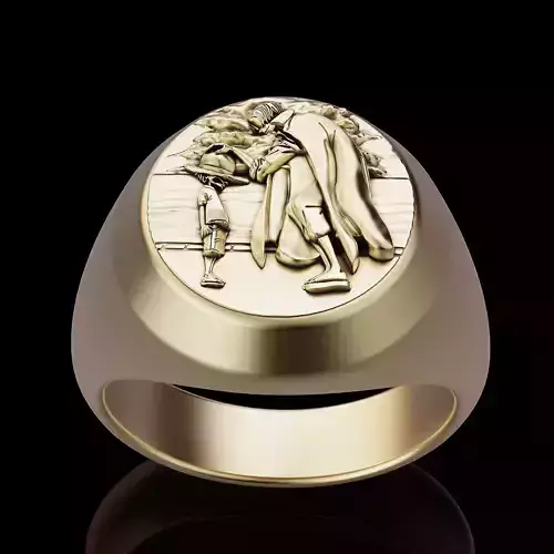 One piece ring printable 3d  jewelry model