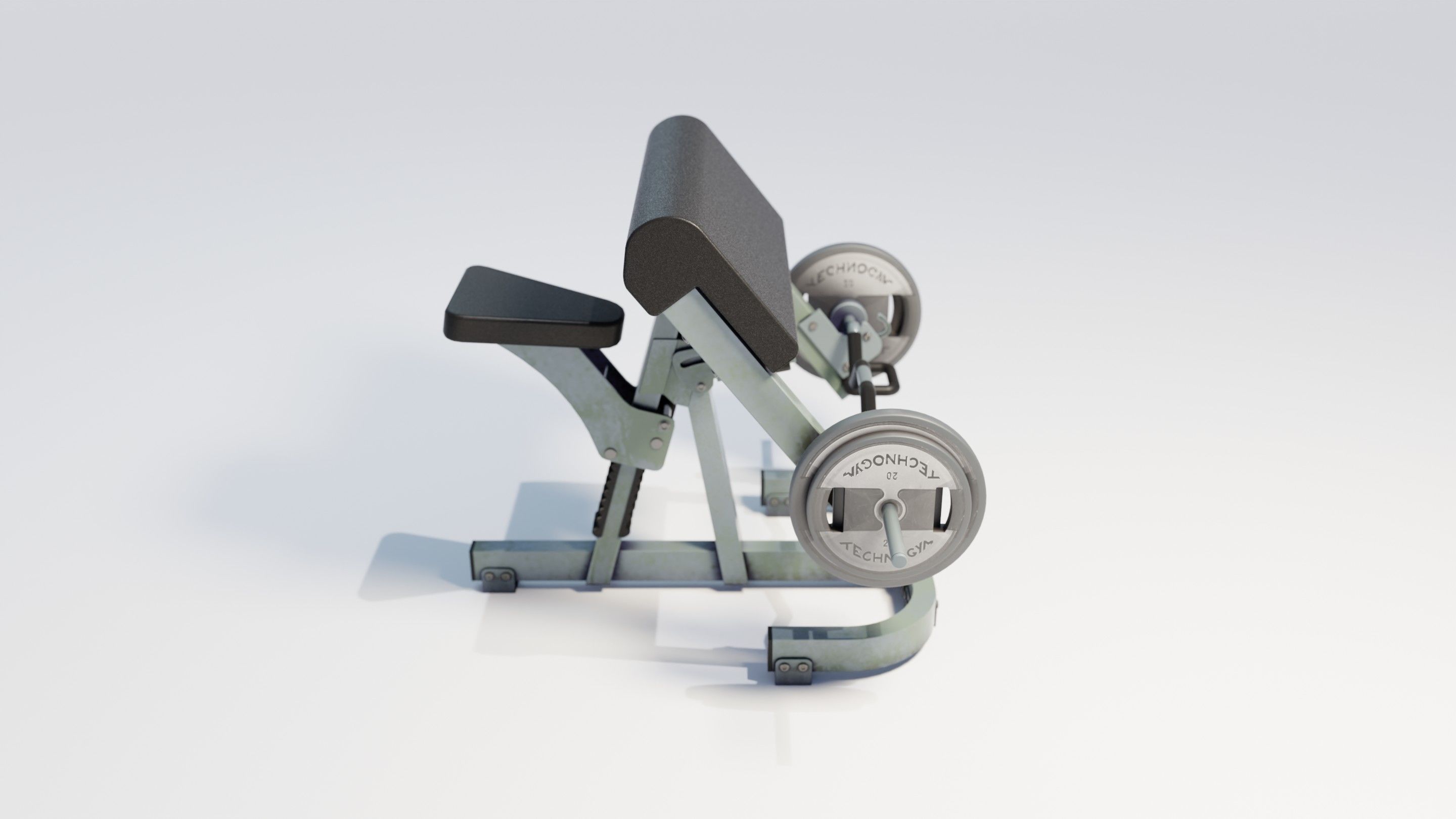 Preacher Curl Bench Low-poly 3D model_6