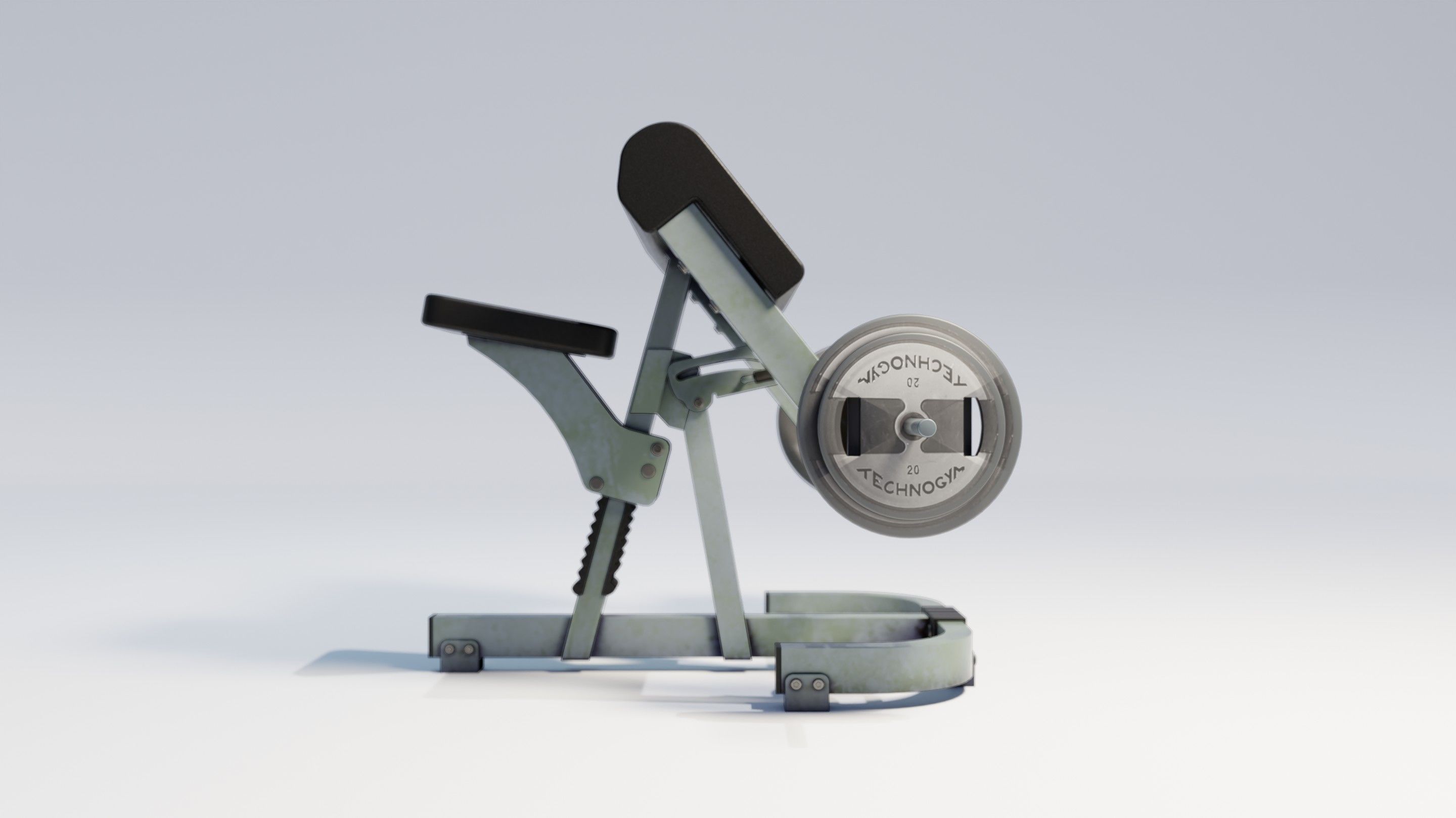 Preacher Curl Bench Low-poly 3D model_2