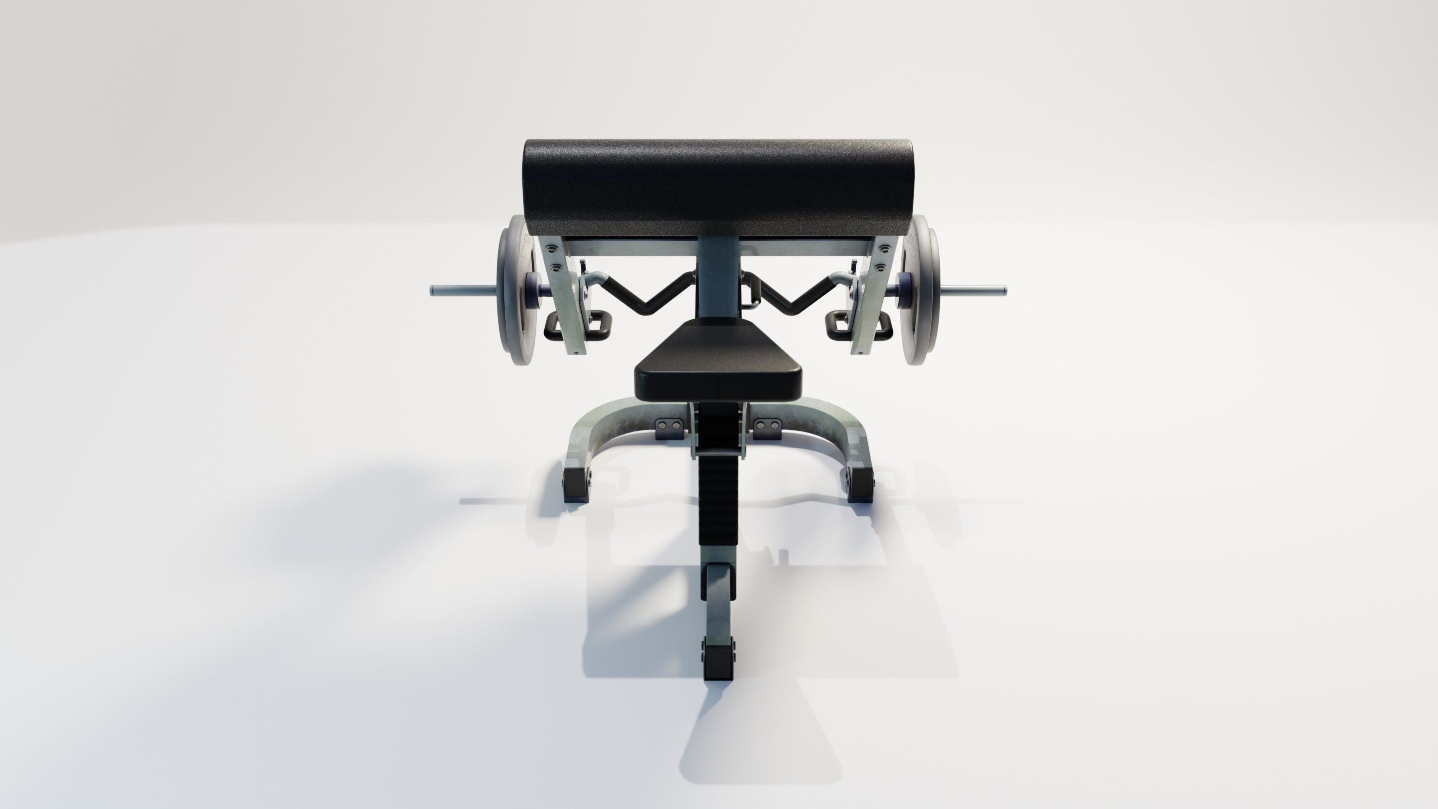 Preacher Curl Bench Low-poly 3D model_9
