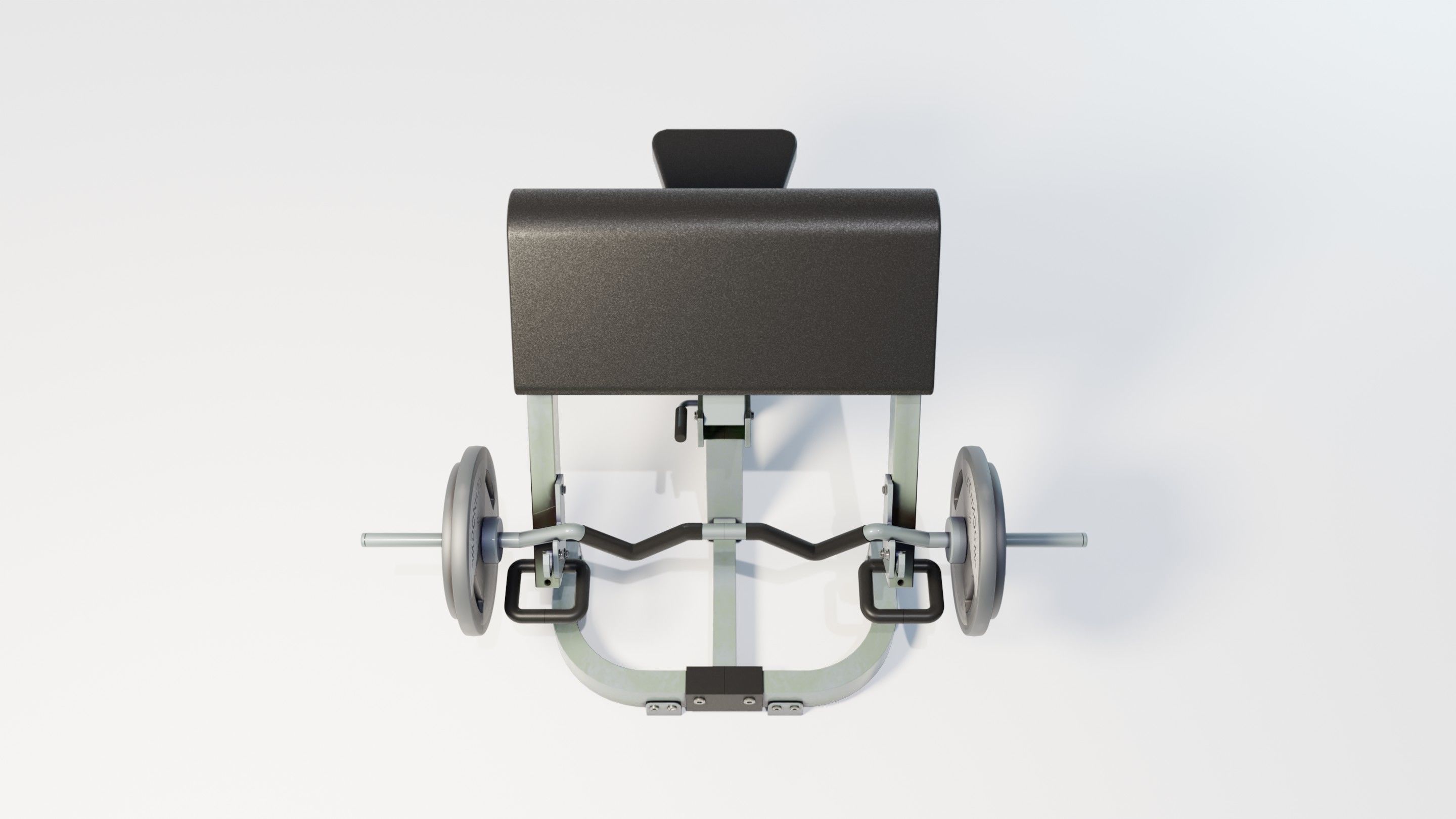 Preacher Curl Bench Low-poly 3D model_3