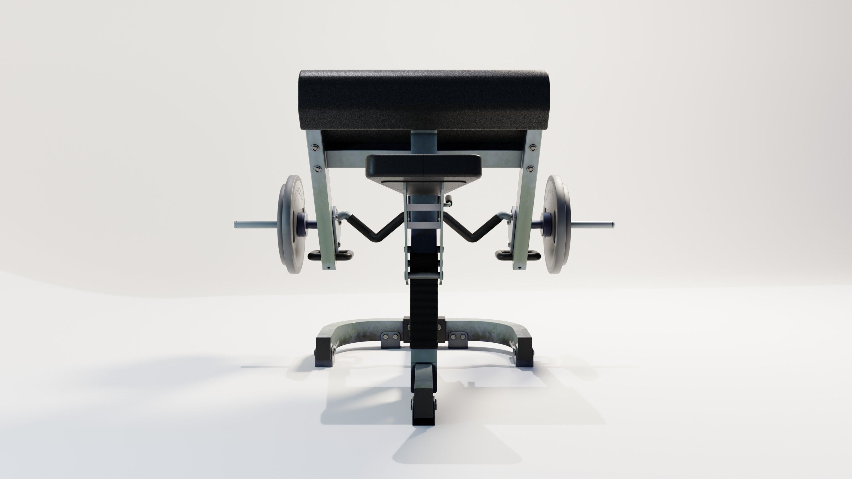 Preacher Curl Bench Low-poly 3D model_8