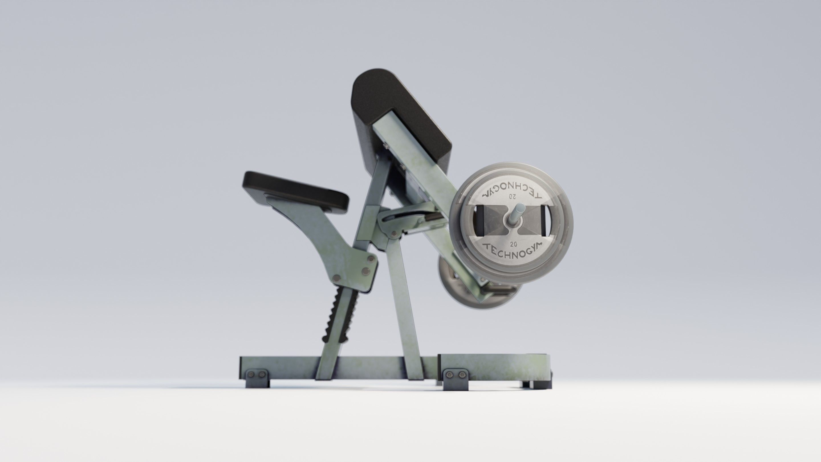 Preacher Curl Bench Low-poly 3D model_4