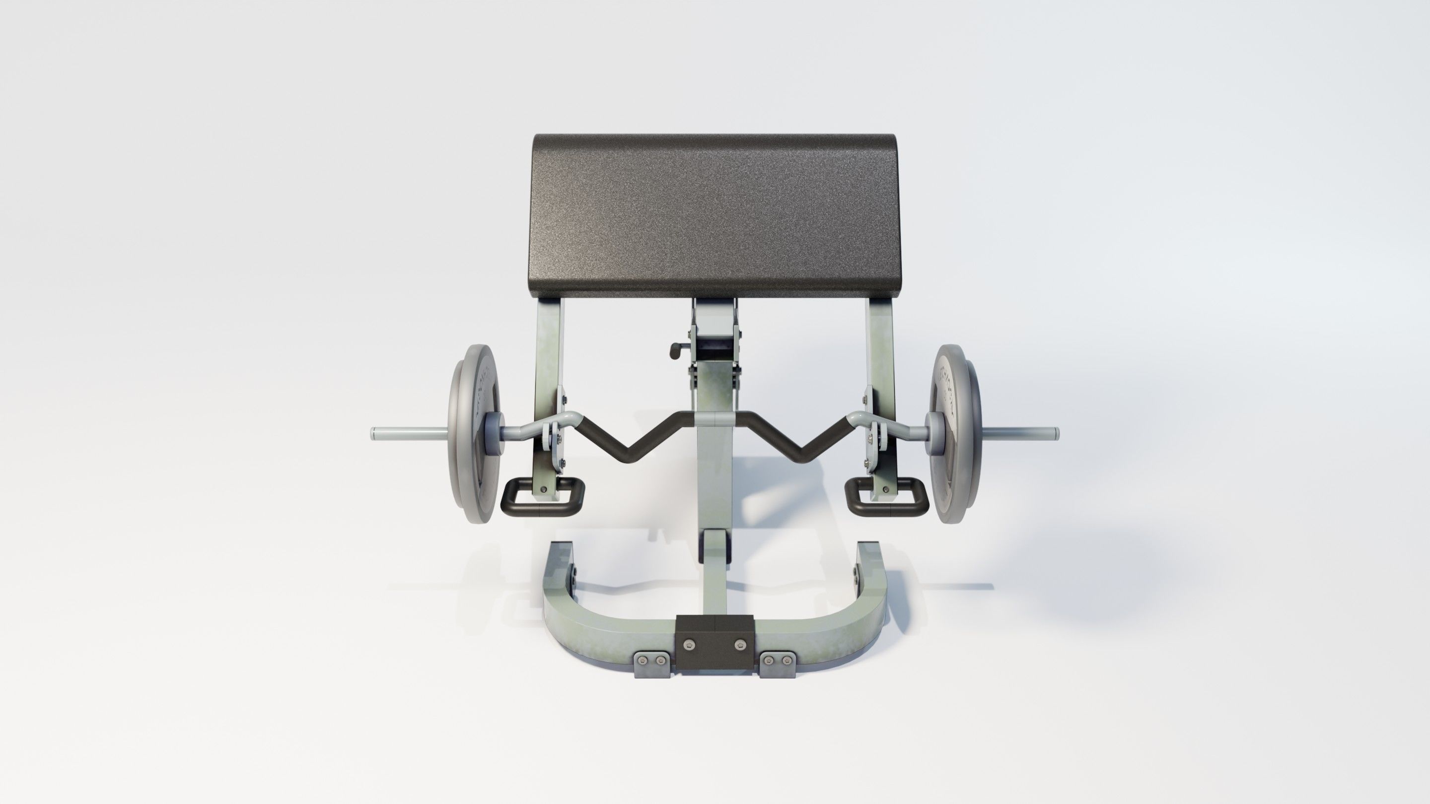 Preacher Curl Bench Low-poly 3D model_1