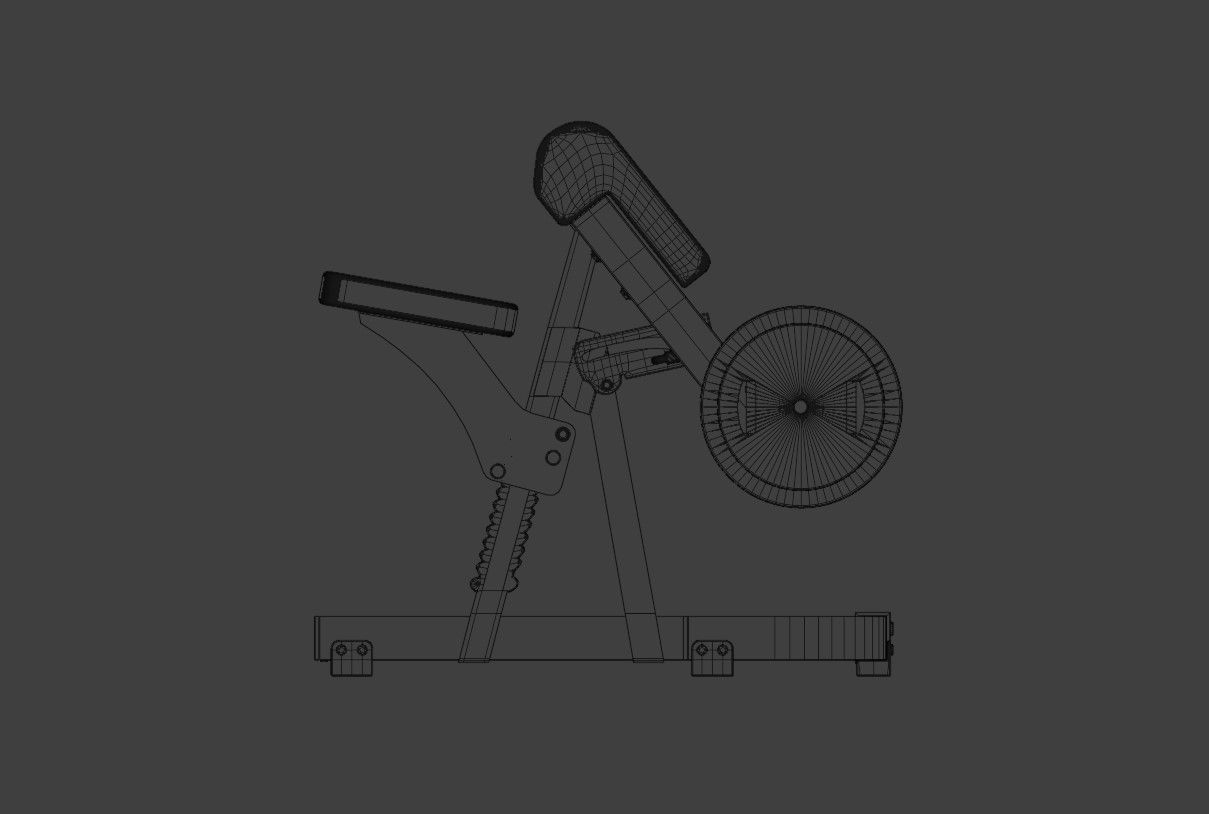 Preacher Curl Bench Low-poly 3D model_13