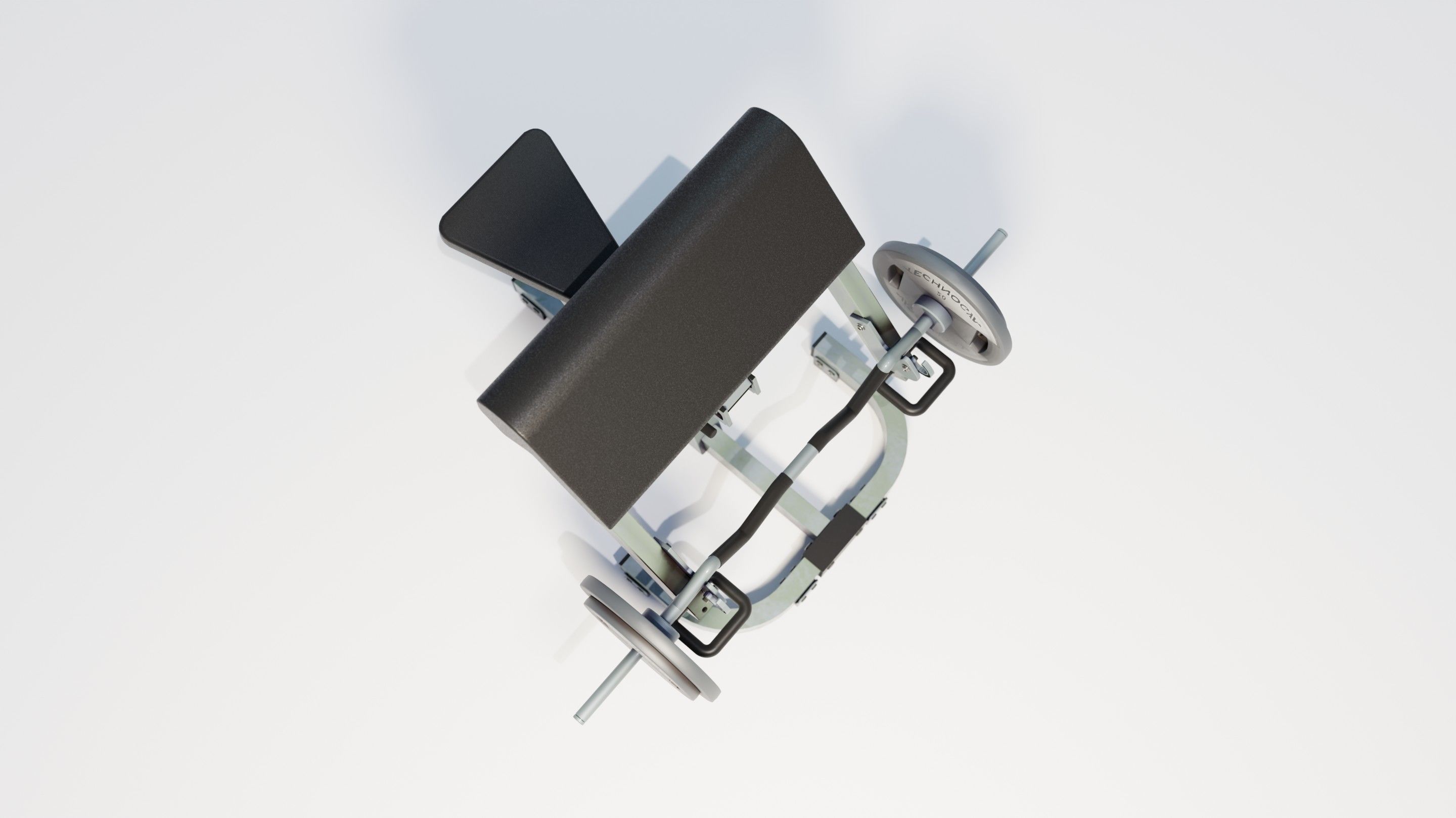 Preacher Curl Bench Low-poly 3D model_7